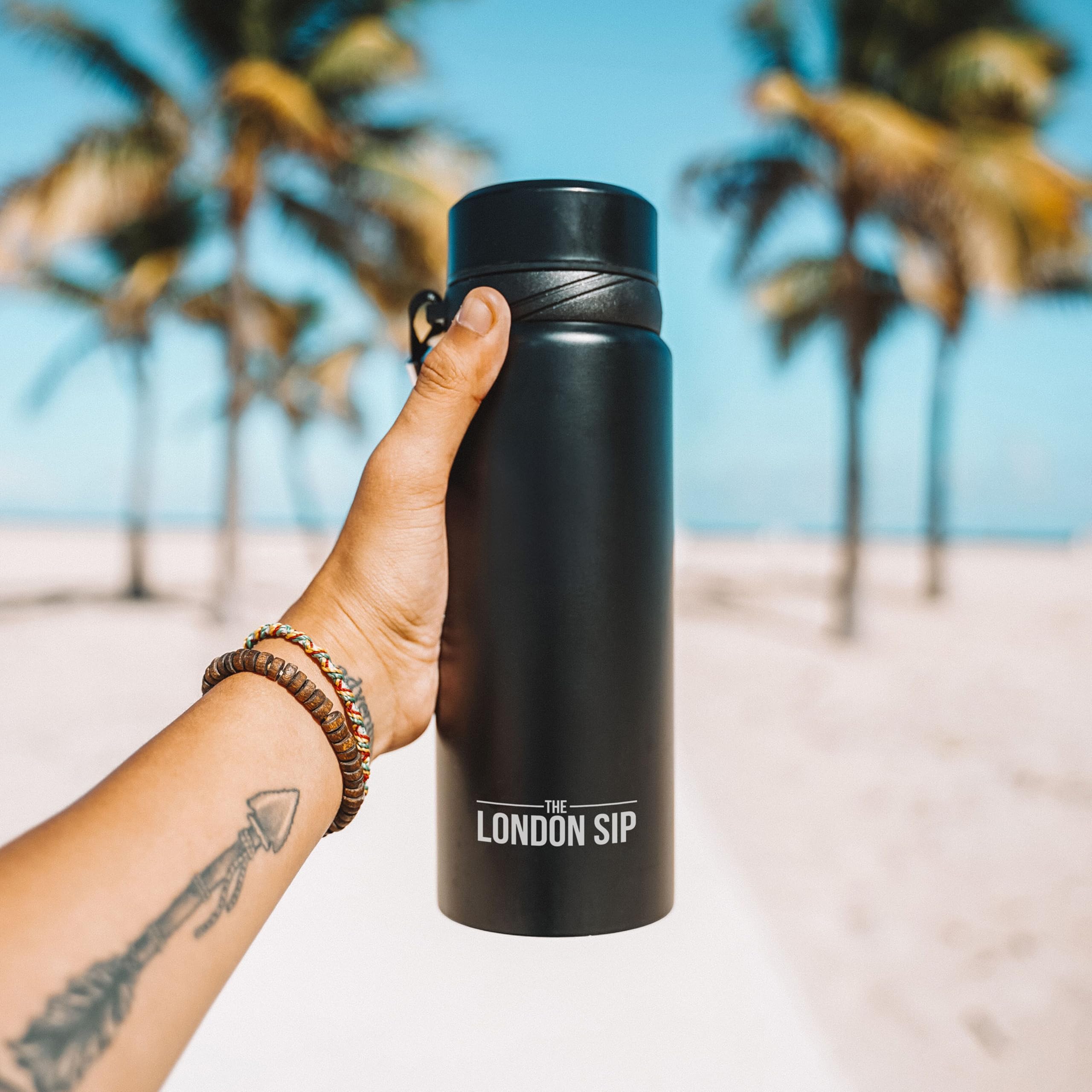 Here & Now Supply Co. 25 Oz Multi-Function Travel Mug And Tumbler | Tea Infuser Water Bottle | Fruit Infused Flask | Hot & Cold