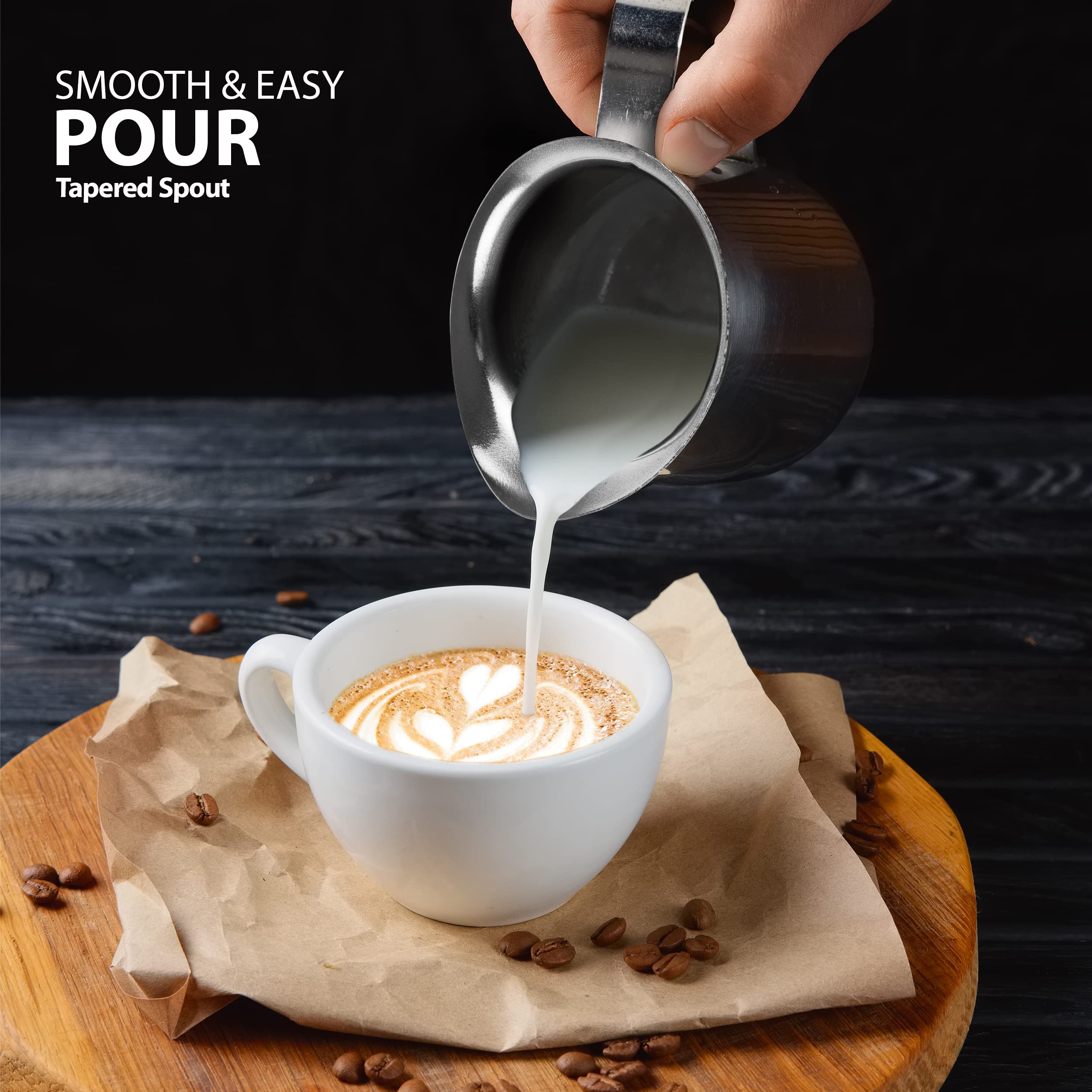 Ehomea2Z Stainless Steel Bell Creamer Espresso Shot Frothing Pitcher Cup Latte Art (2, 3 Oz)