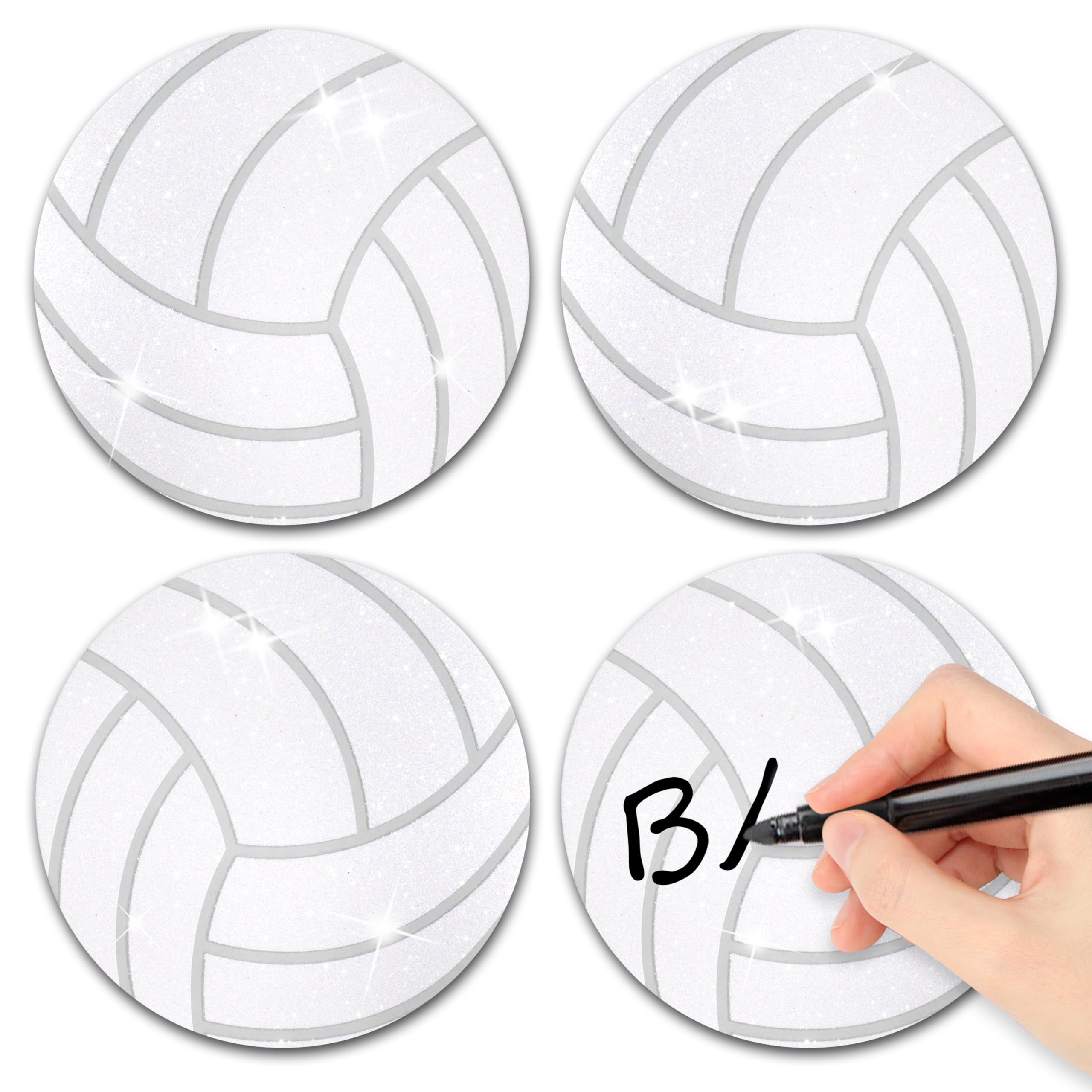 Glitter Volleyball Cutouts- 100Pcs Sport Ball DIY Paper Cuts Party Decorations Volleyball Shape Cutout Bulletin Board for Sports