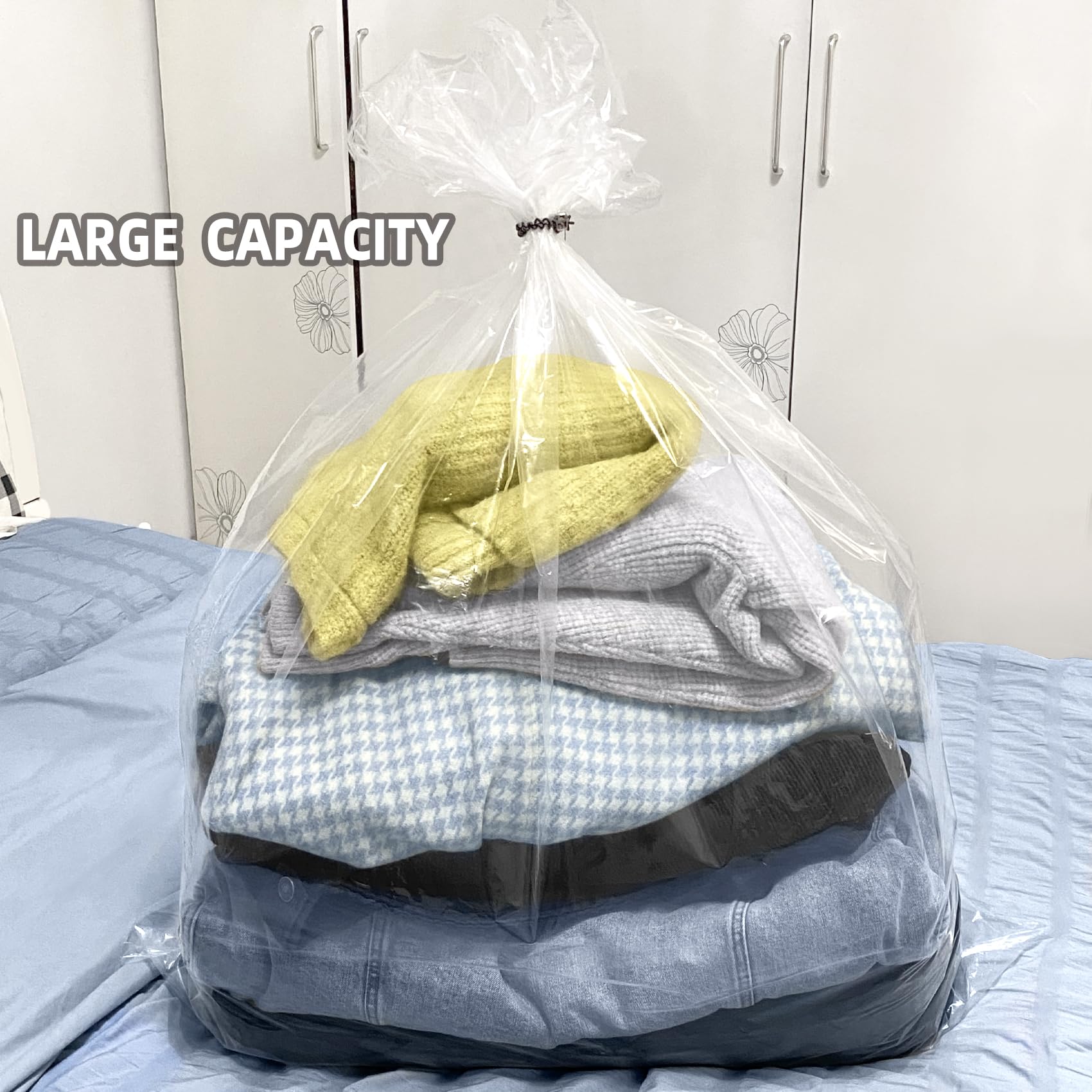 35X47 Inches Large Clear Plastic Storage Bags,Big Gaint Jumbo Huge Plastic Storage Bags For Blanket, Duvets, Pillows, Comforters