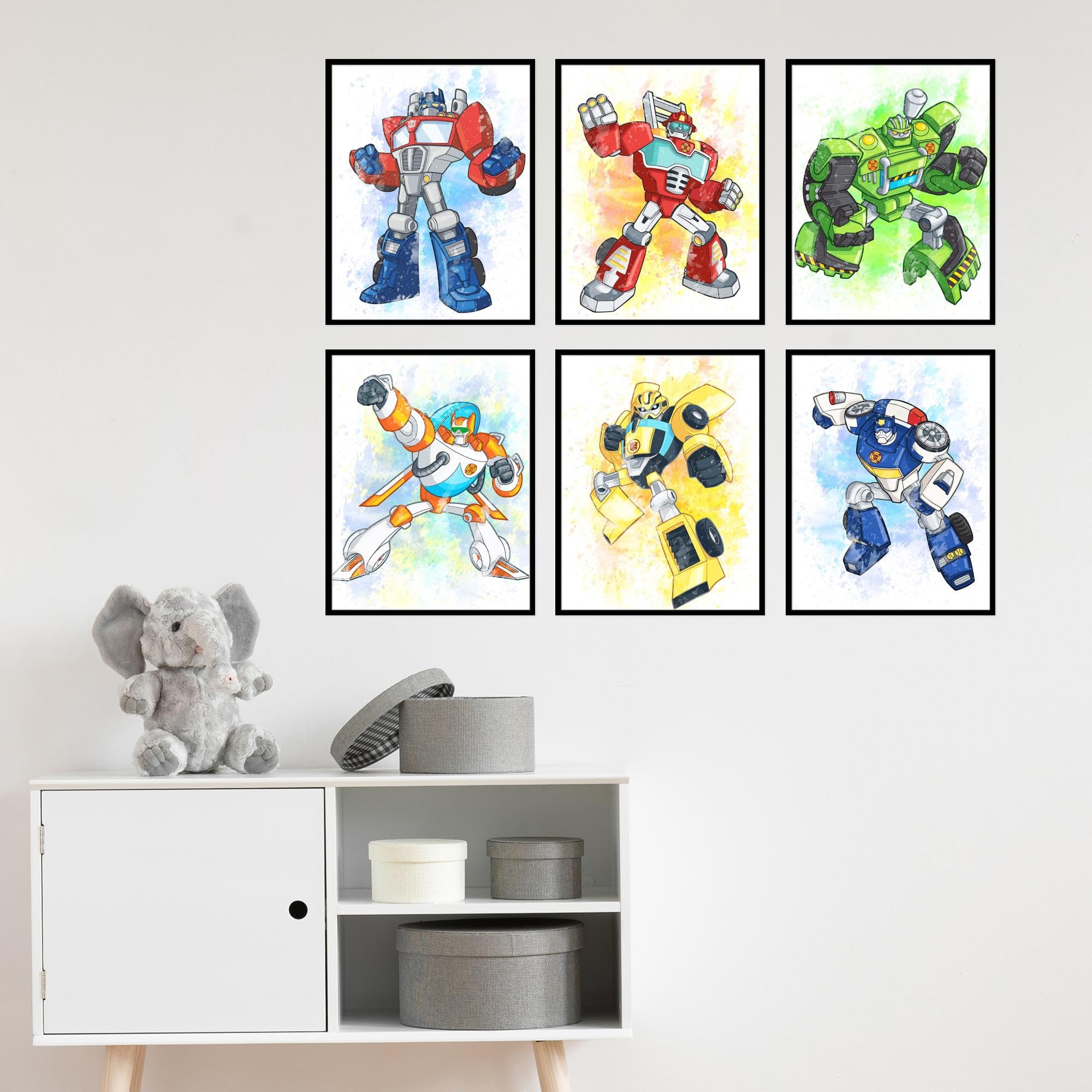 Transformers Prints - Set Of 6 Wall Art Decor (8 Inches X 10 Inches) Photos