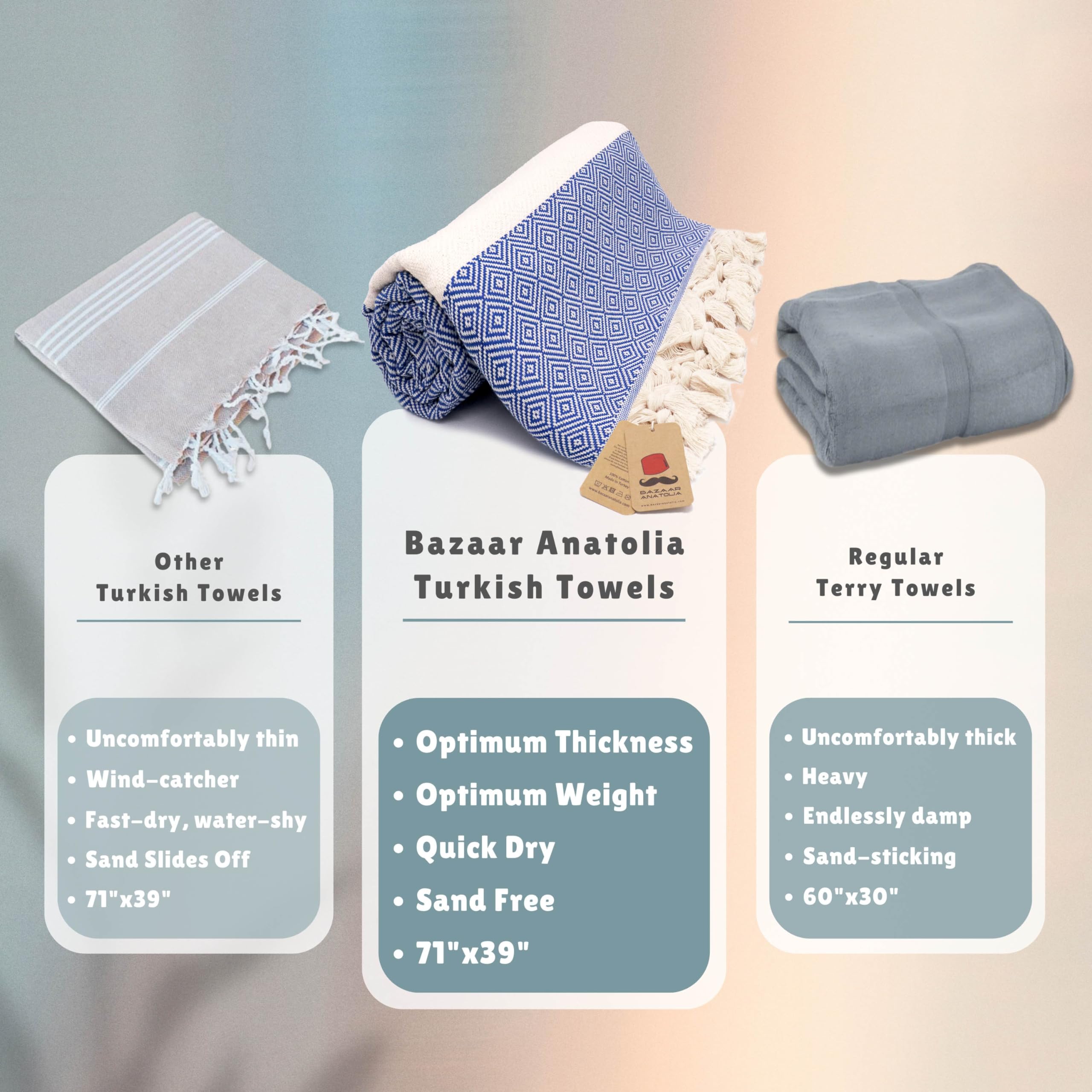 Bazaar Anatolia Turkish Beach Towel 100% Cotton Bath Towels Oversized Fast Dry Boho Farmhouse Decor Sheets Bathroom Towels Sand