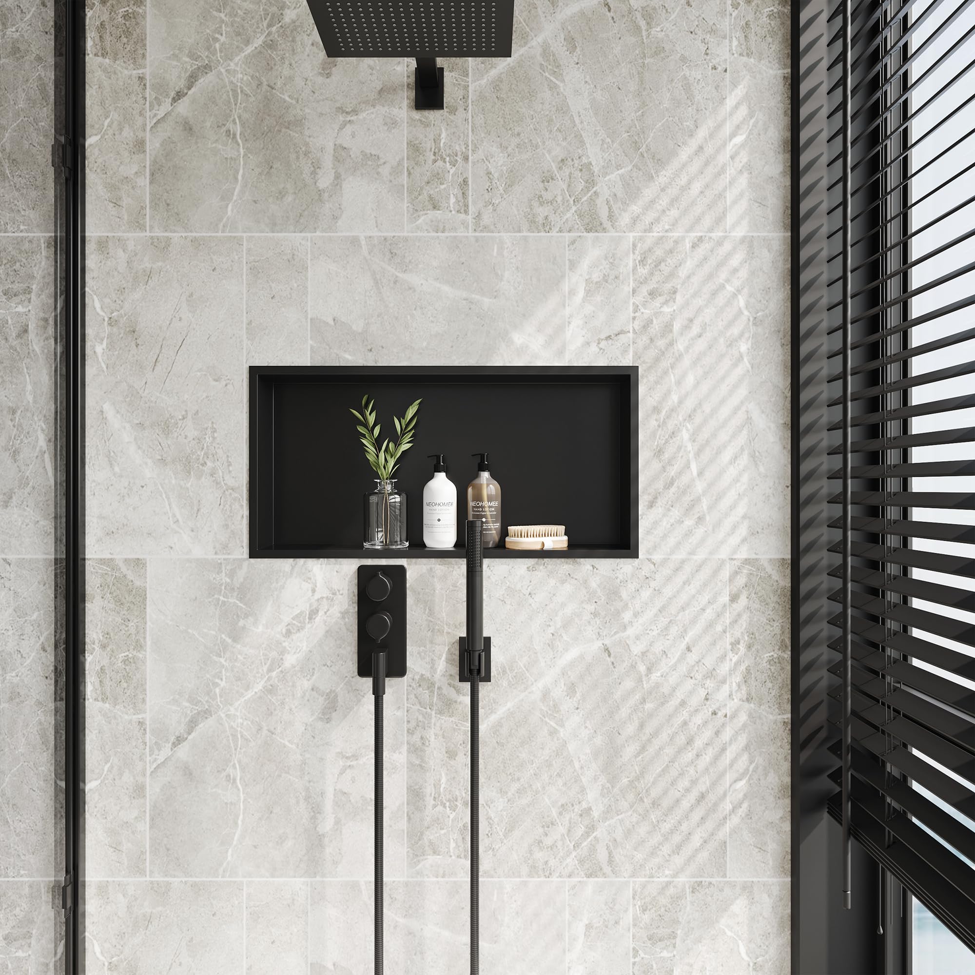 Neodrain Shower Niche, Shower Niche Bathroom Shelf, (Outside Size 25.1''X13.1'') (Inner Size 24'' X 12'' X 4''), No Tile Needed