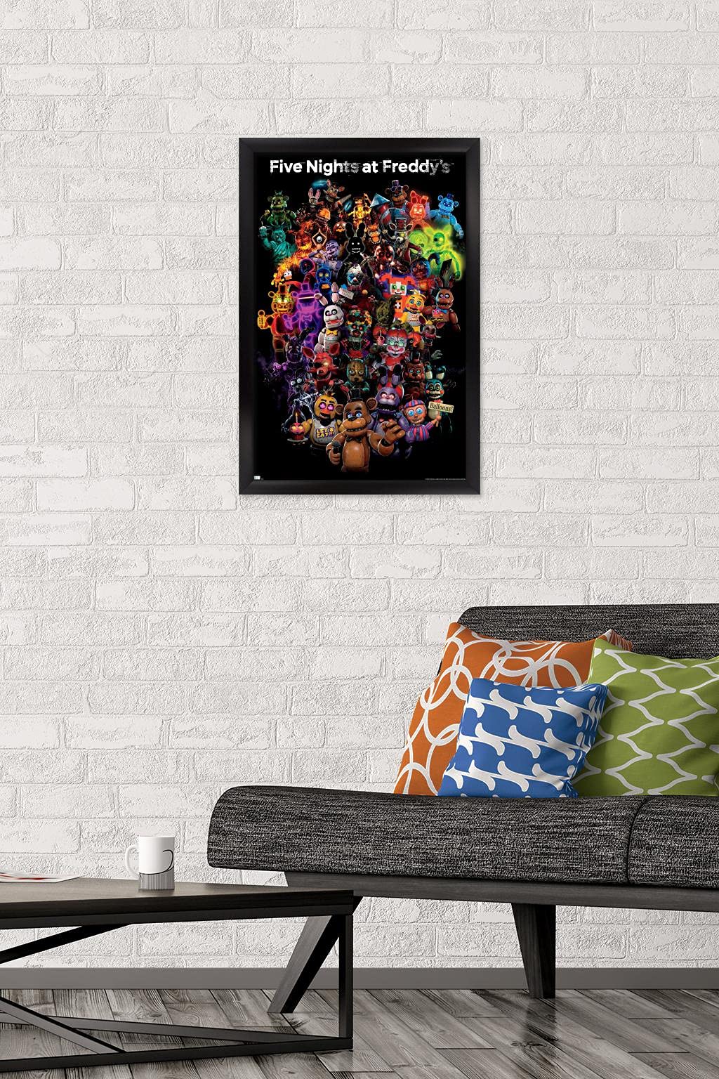 Trends International Five Nights At Freddy'S: Special Delivery - Collage Wall Poster, 14.72'' X 22.37'', Black Framed Version
