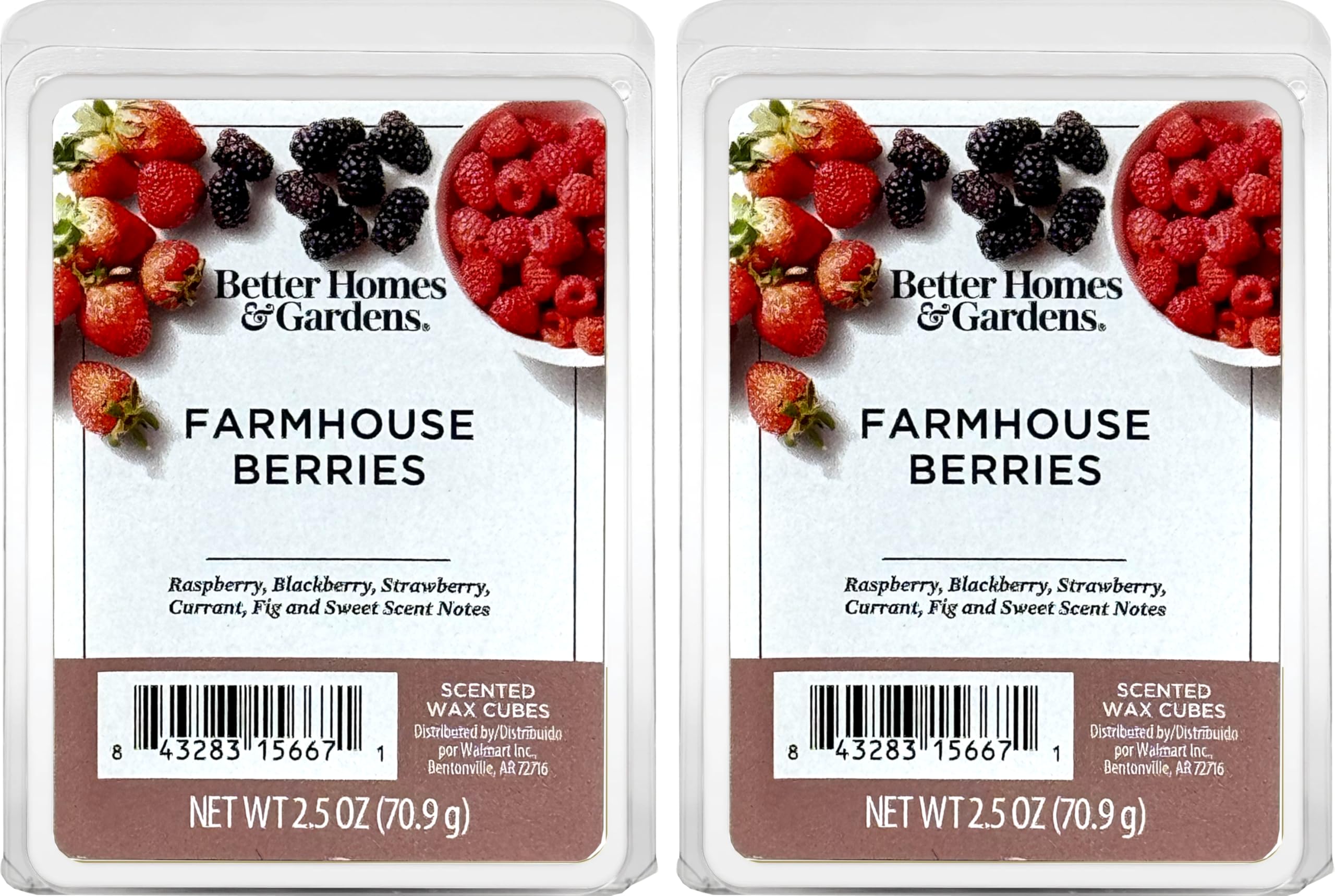 Better Homes and Gardens Scented Wax Cubes 2.5oz 2-Pack (Farmhouse Berries)