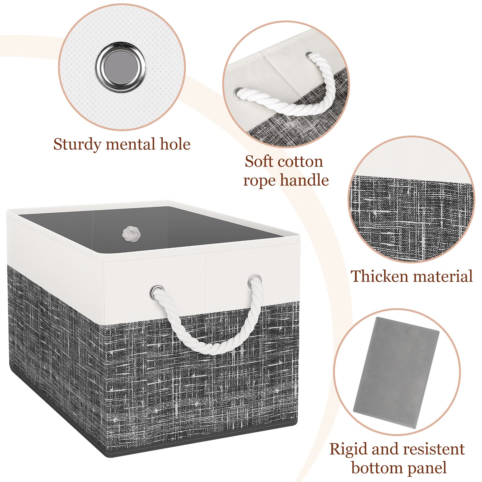Storagetastic Storage Bin,Collapsible Storage Basket For Organizing,Large Storage Boxes With Rope Handles,Storage Containers,Clo