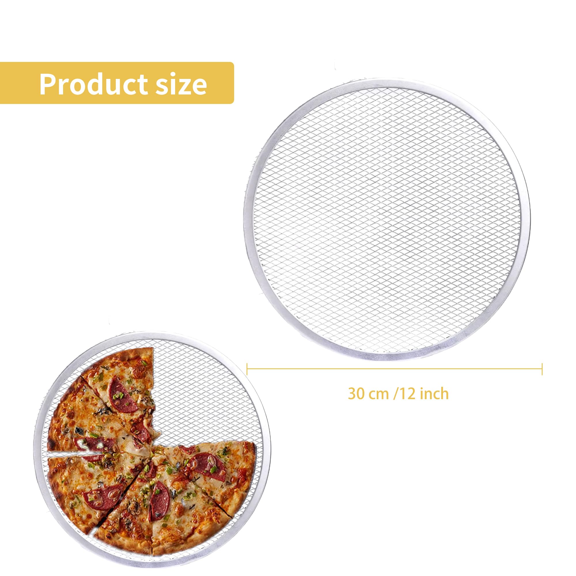 Maxsell 2 Pack 12-Inch Pizza Screen,Aluminum Pizza Baking Screen, Seamless