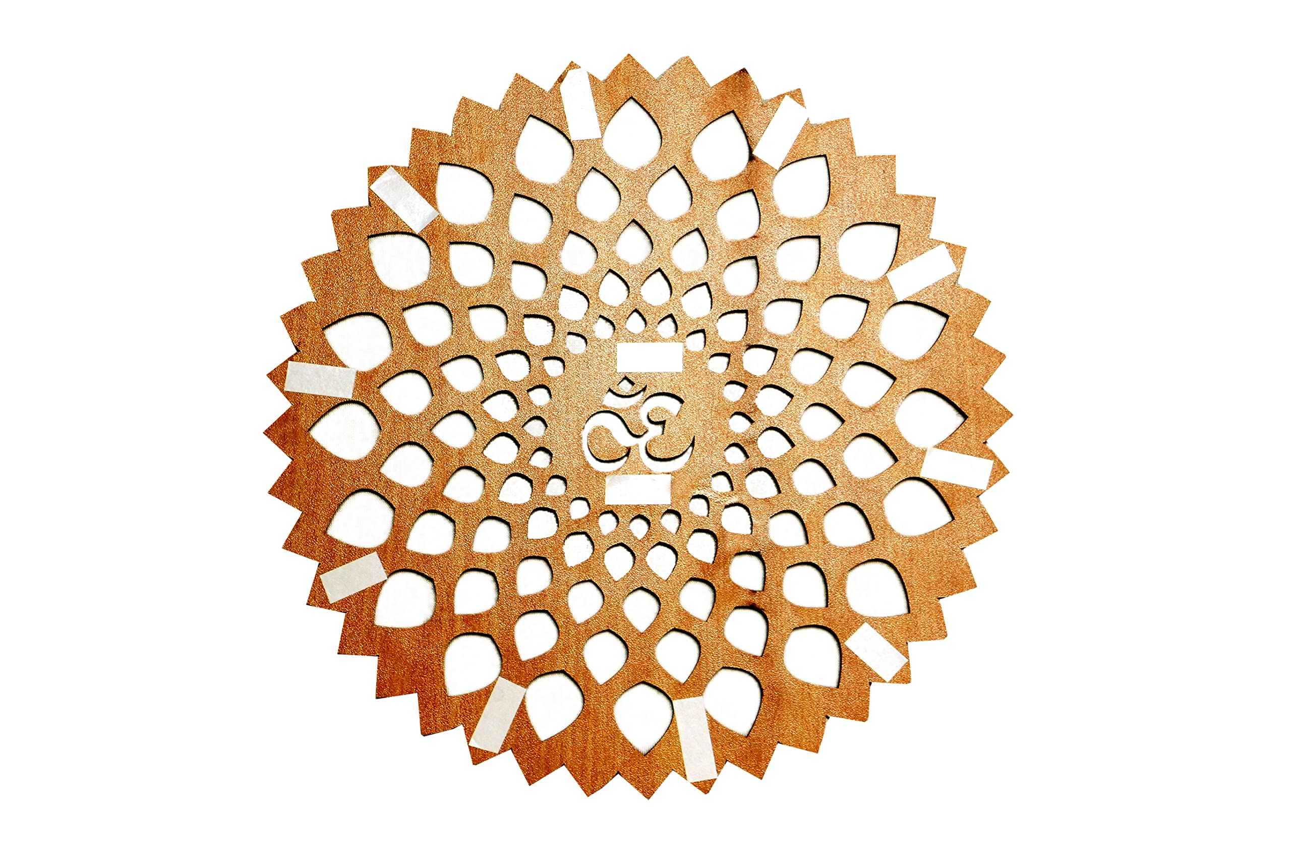 Ak Craft Beautiful Om Wooden Design Wall Hanging (Brown, 12X12 Inch)