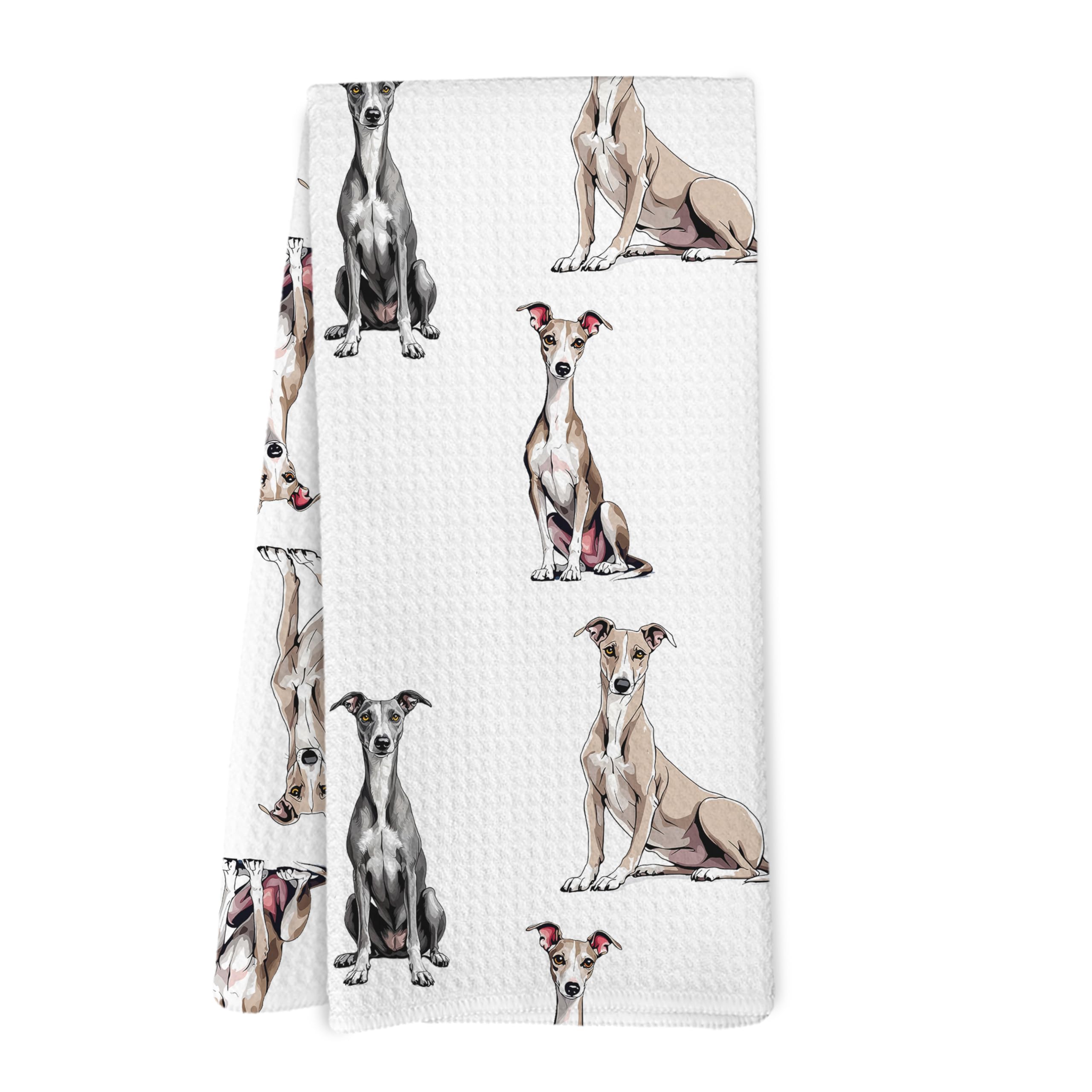 Yorhifa Greyhound Gifts Kitchen Towels, Italian Greyhound Gifts for Women Dish Tea Towels for Kitchen Decor, Dog Hand Towels for