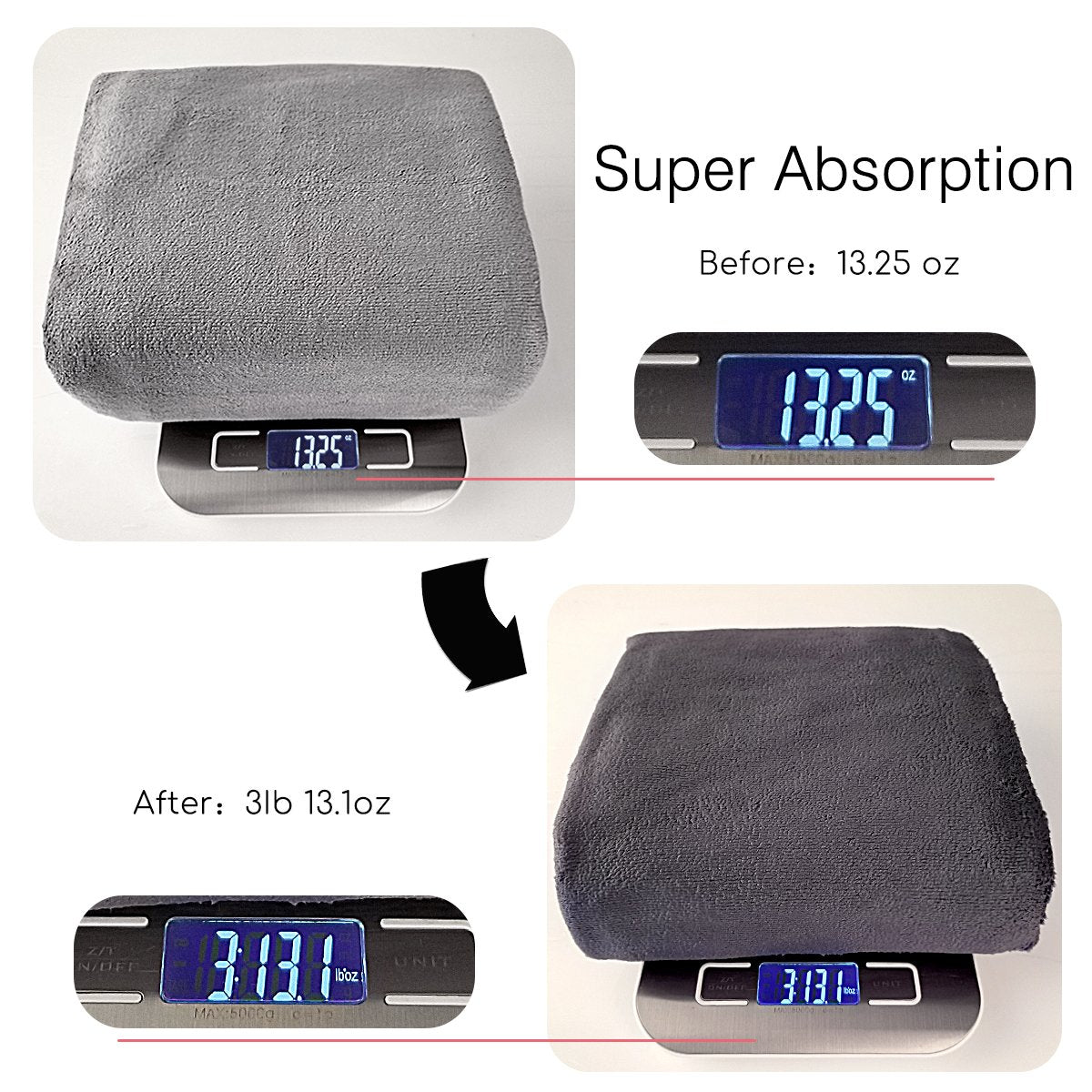 Jml Microfiber Bath Towels, Bath Towel Sets (6 Pack, 27'' X 55'') - Extra Absorbent And Fast Drying, Multipurpose White Microfib