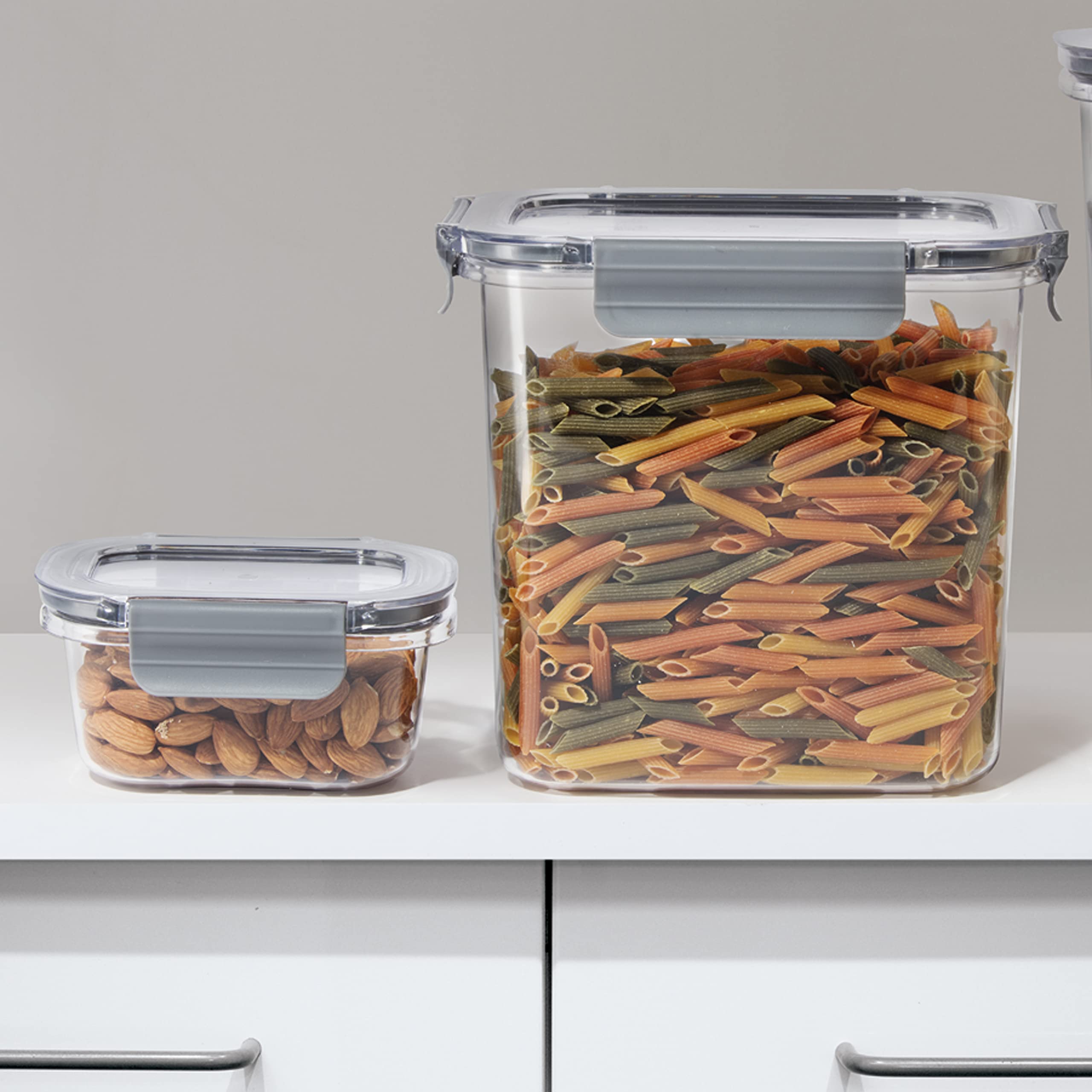 Oggi Clarity Leak-Proof Airtight Food Storage Containers - Set Of 2, Ultra Clear, Bpa Free, Sealable Container With Lid, Ideal K