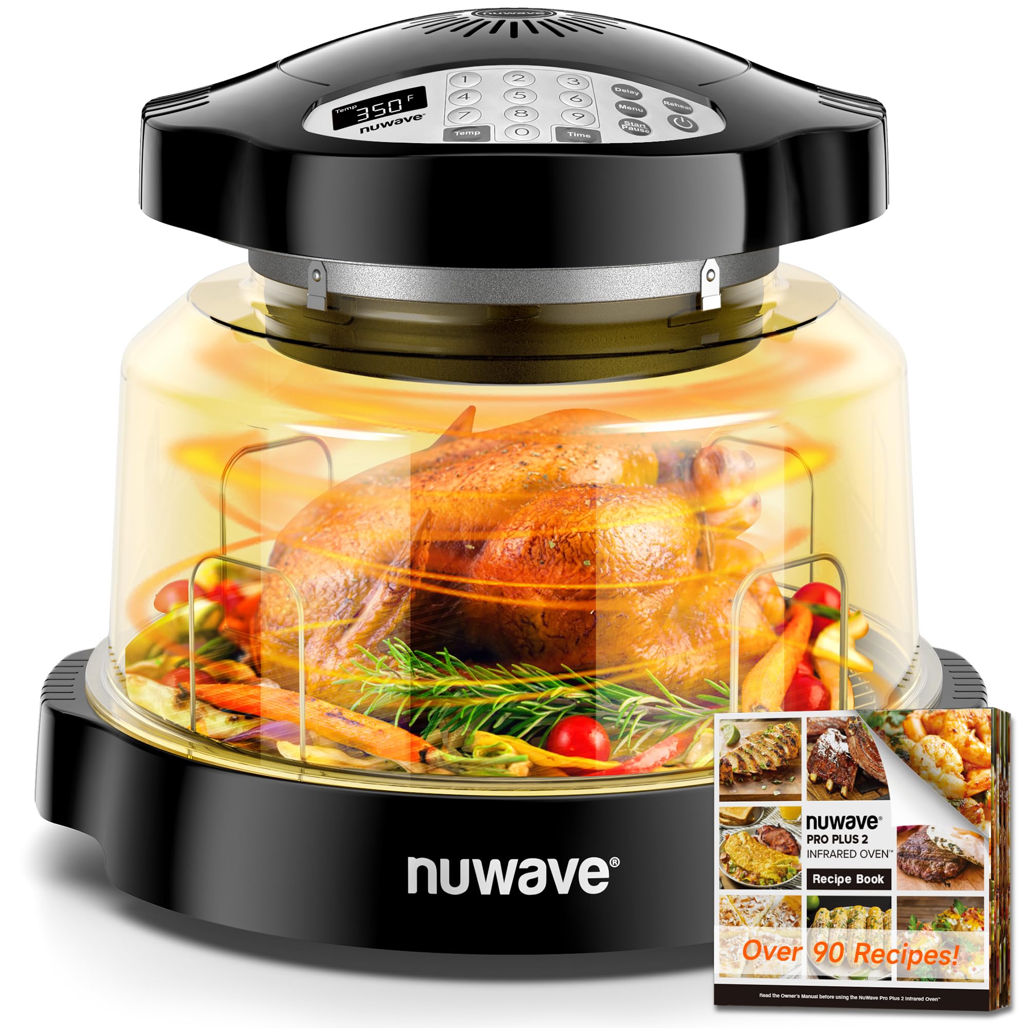 Nuwave Oven Pro Plus Air Fryer, Infra-Red Countertop, 2025 Advanced Convection, No Defrosting or Preheating, Cook Fresh or Froze