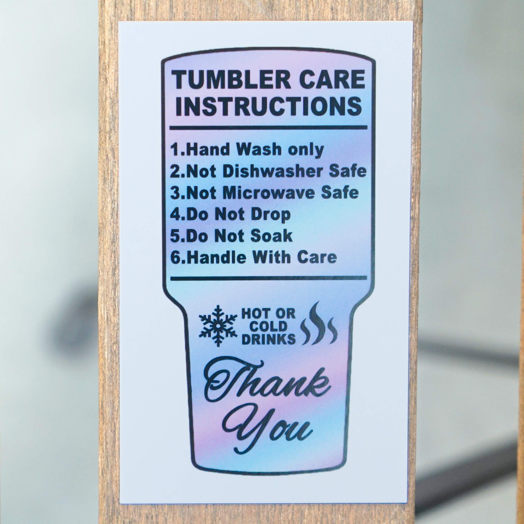 Flying Dragon 50 Tumbler Care Cards Cup Care Instructions Tumbler Care And Cleaning Cards Mug Care Instructions Rainbow