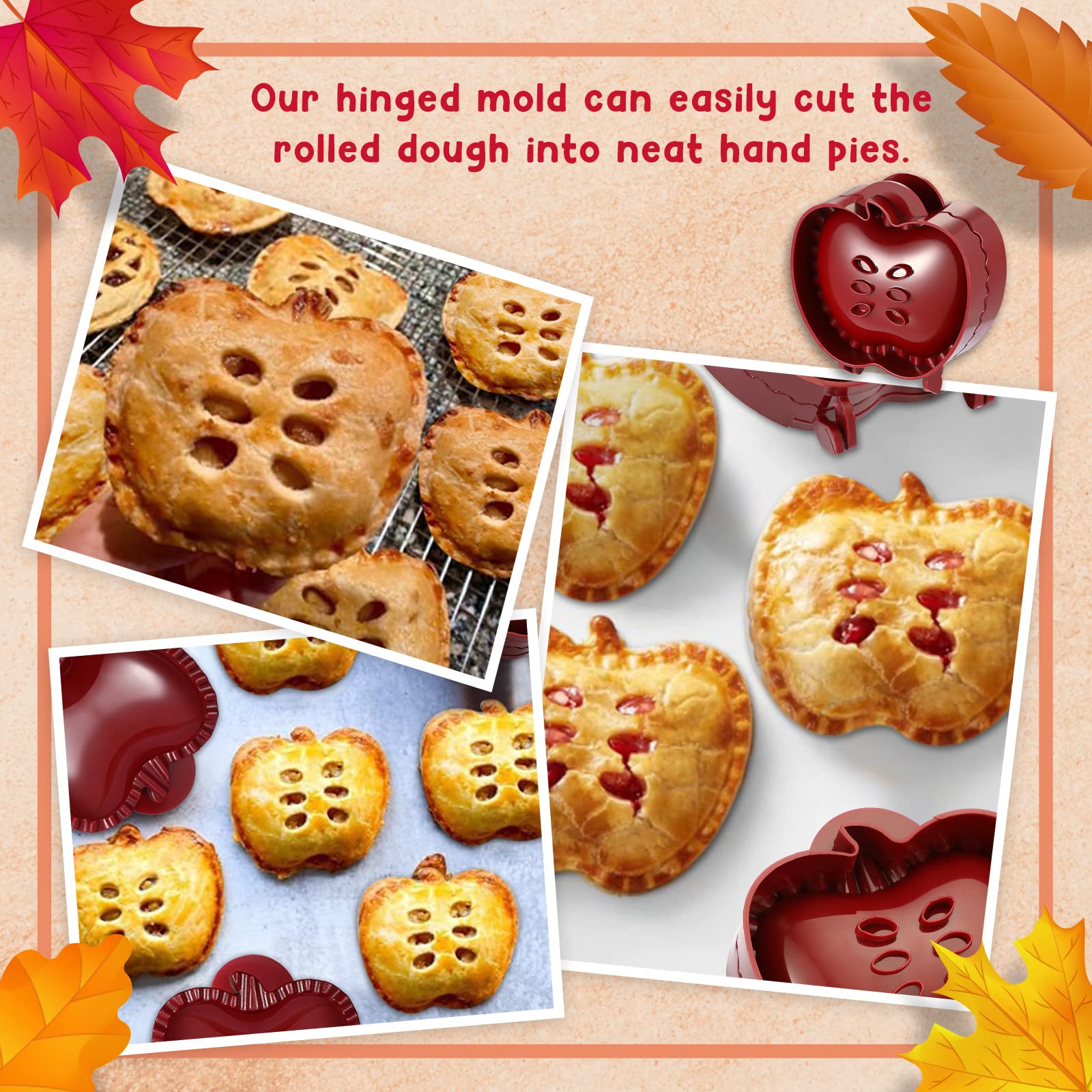 Hand Pie Mold Mini Pocket Pie Presser Fall Pie Mold Autumn Pie Maker Dough One Press Pastry Mold Tool For Baking Cookie Kitchen