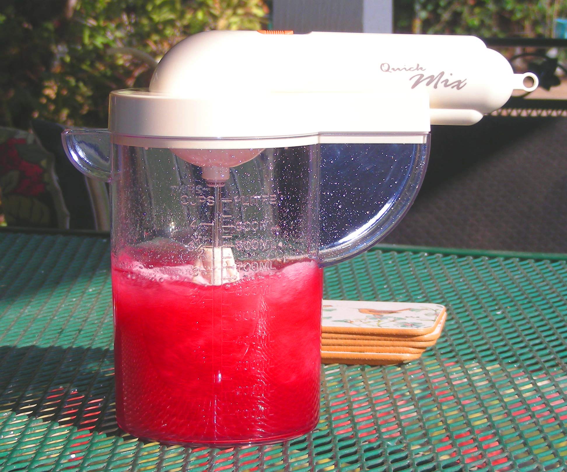 Sana Enterprises Dual Speed Portable Blender (Clear & Beige) Lightweight, Hands-Free Mini Blender With 1 Litre Measuring / Mixin