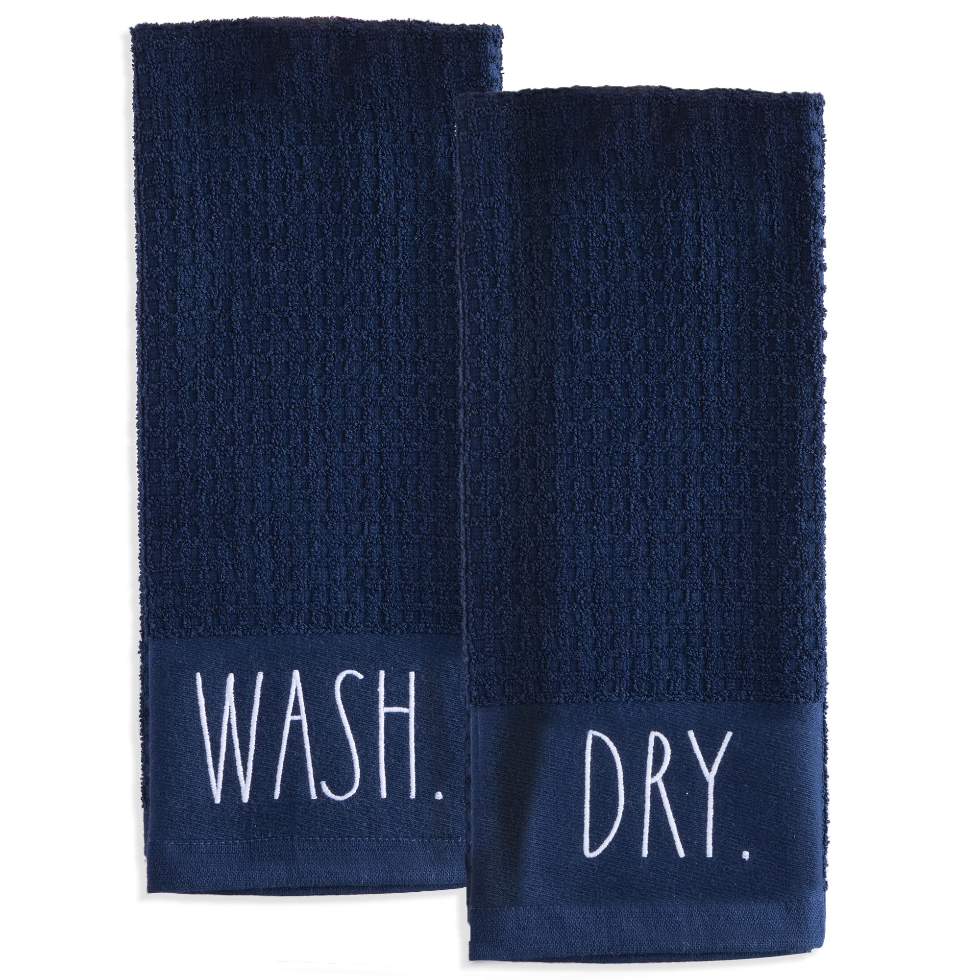 Rae Dunn Hand Towels, Embroidered Decorative Hand Towel For Kitchen And Bathroom, 100% Cotton, Highly Absorbent, Two Pack, 16X26