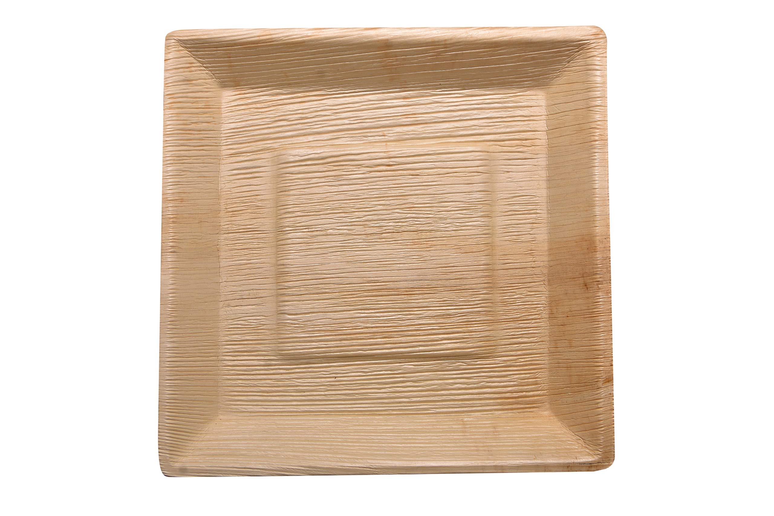 Somani Natural And Biodegradable Areca Leaf Disposable Square Plate (10 X 10 Inches, Cream) Pack Of 25