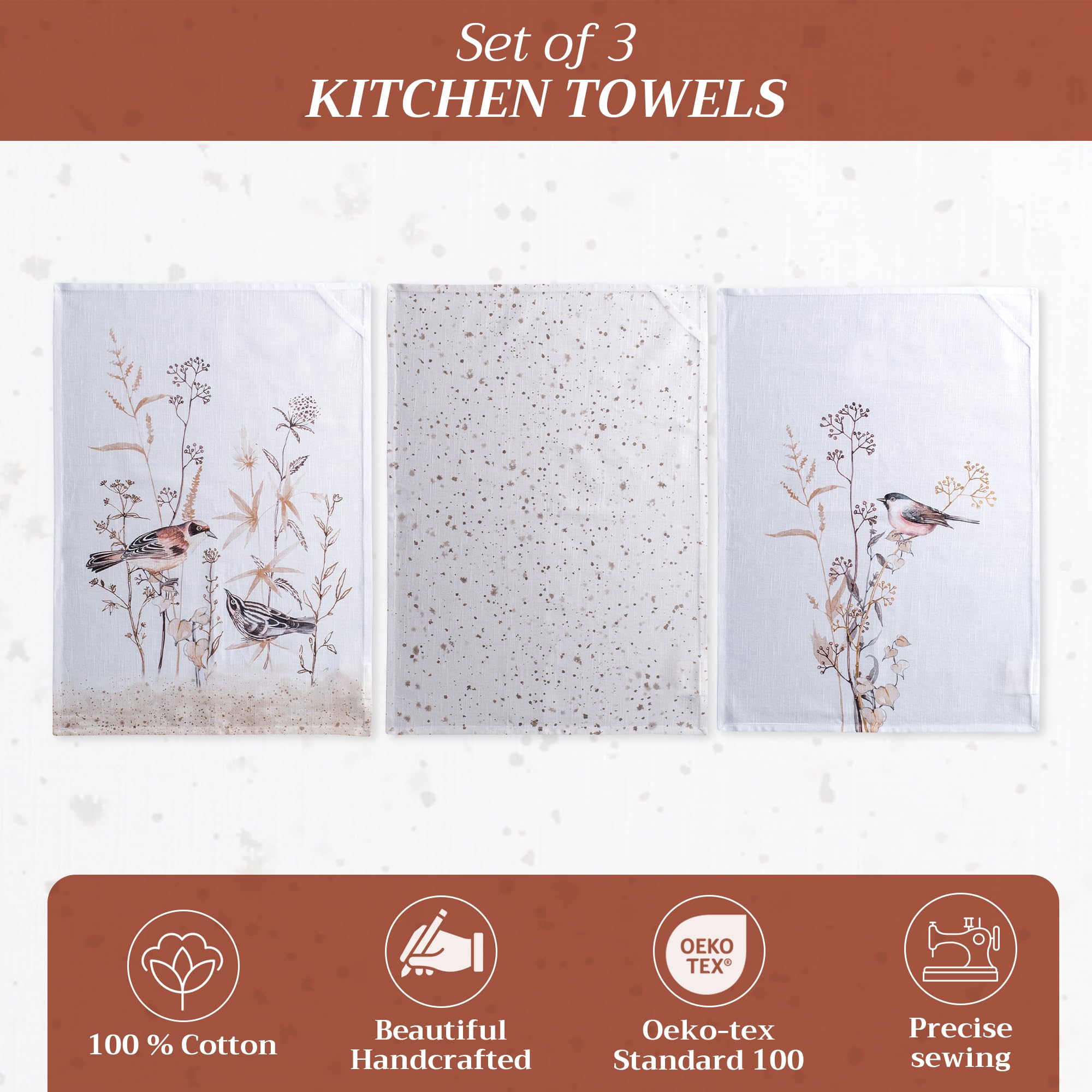 Maison D Hermine Kitchen Towel 100% Cotton Quick Dry Cleaning Dishtowel For Gifts, Restaurant, Dining, Home, Wedding, Banquet, B