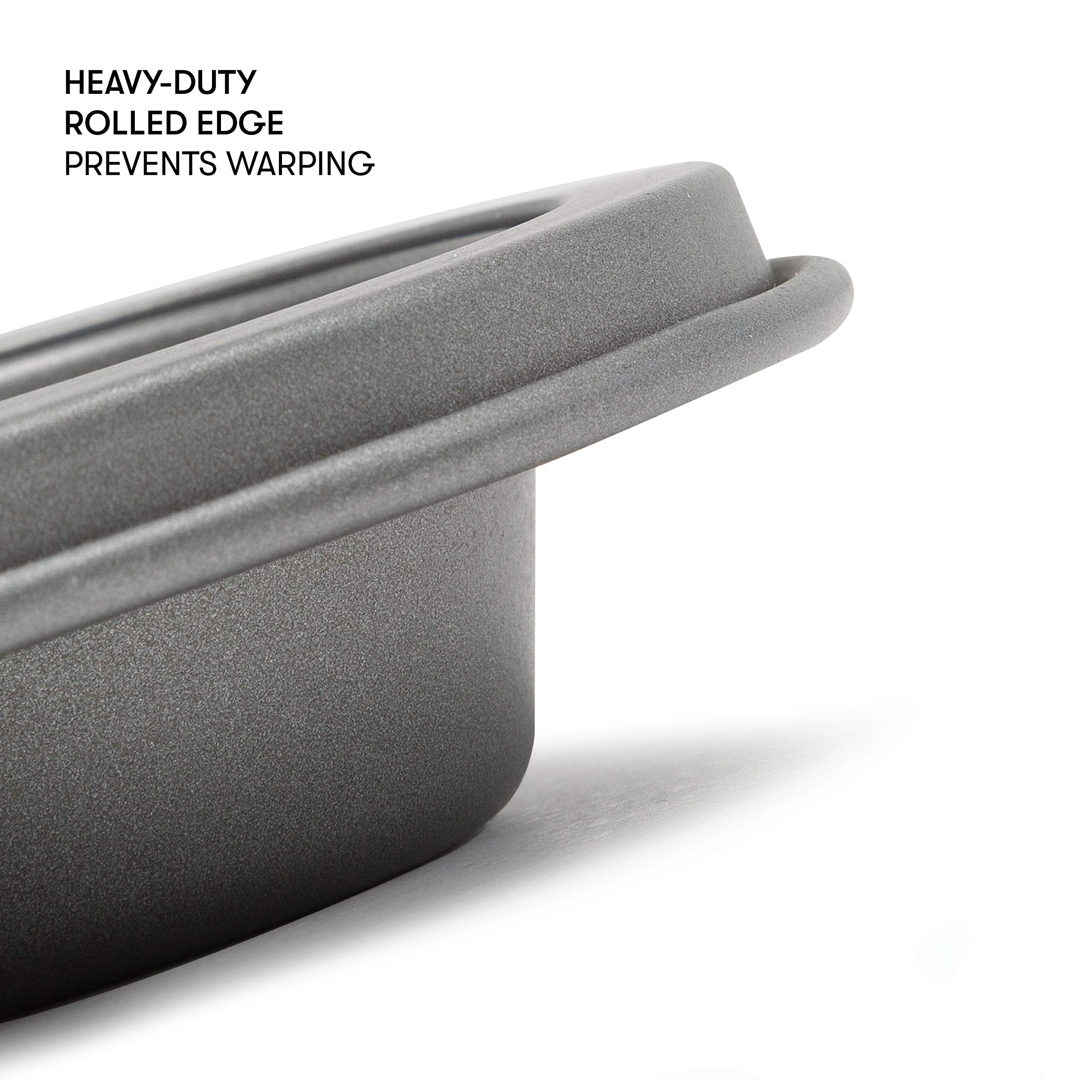 Cooking Light Mini Muffin Pan Carbon Steel Quick Release Coating, Non-Stick Bakeware, Heavy Duty Performance, 24-Cup, Gray