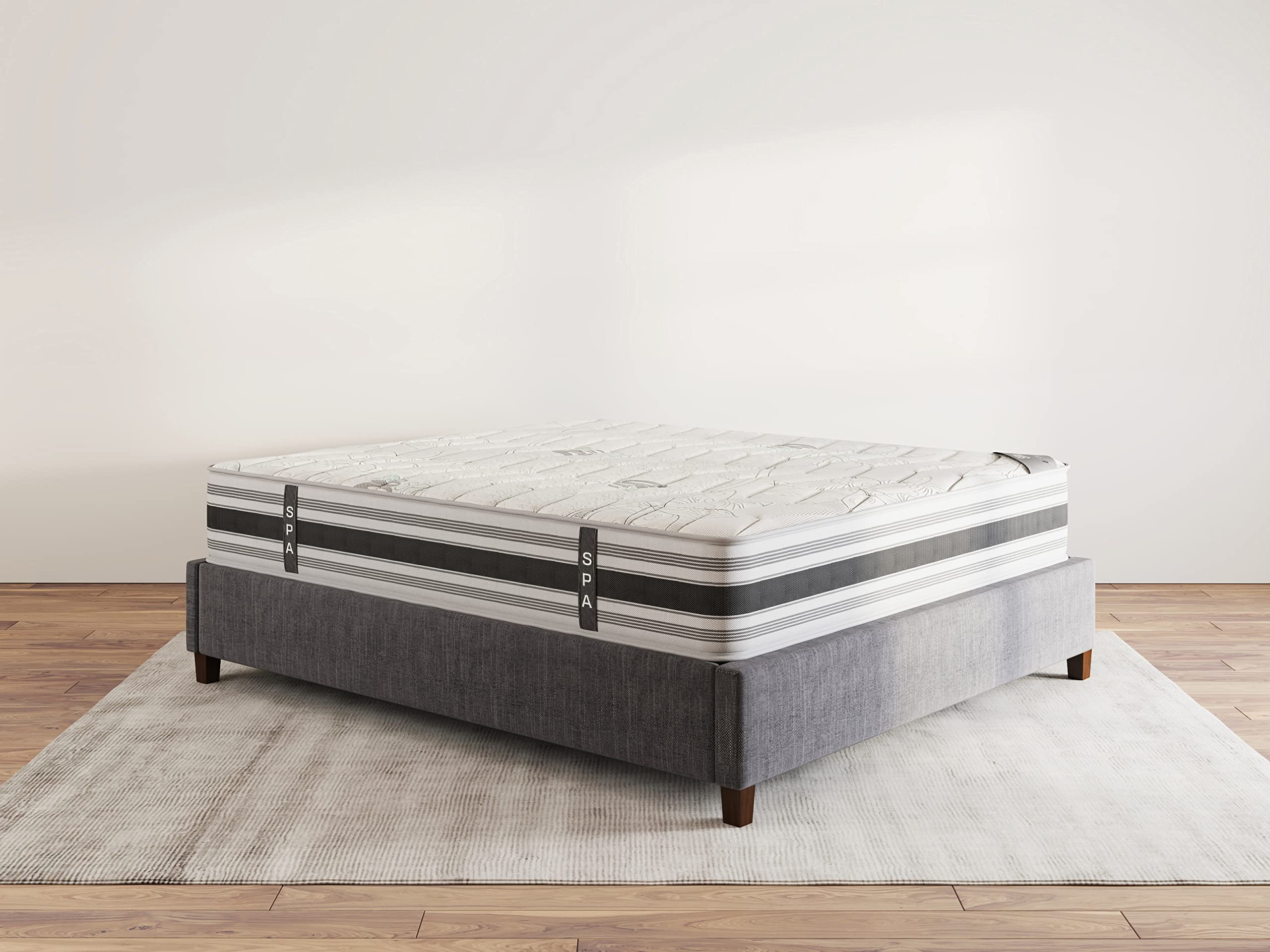 Ottomanson 12'' Queen Mattress In A Box Made In Usa, Firm Mattress, Hybrid Mattress Cool Improved Airflow With Edge To Edge Pock