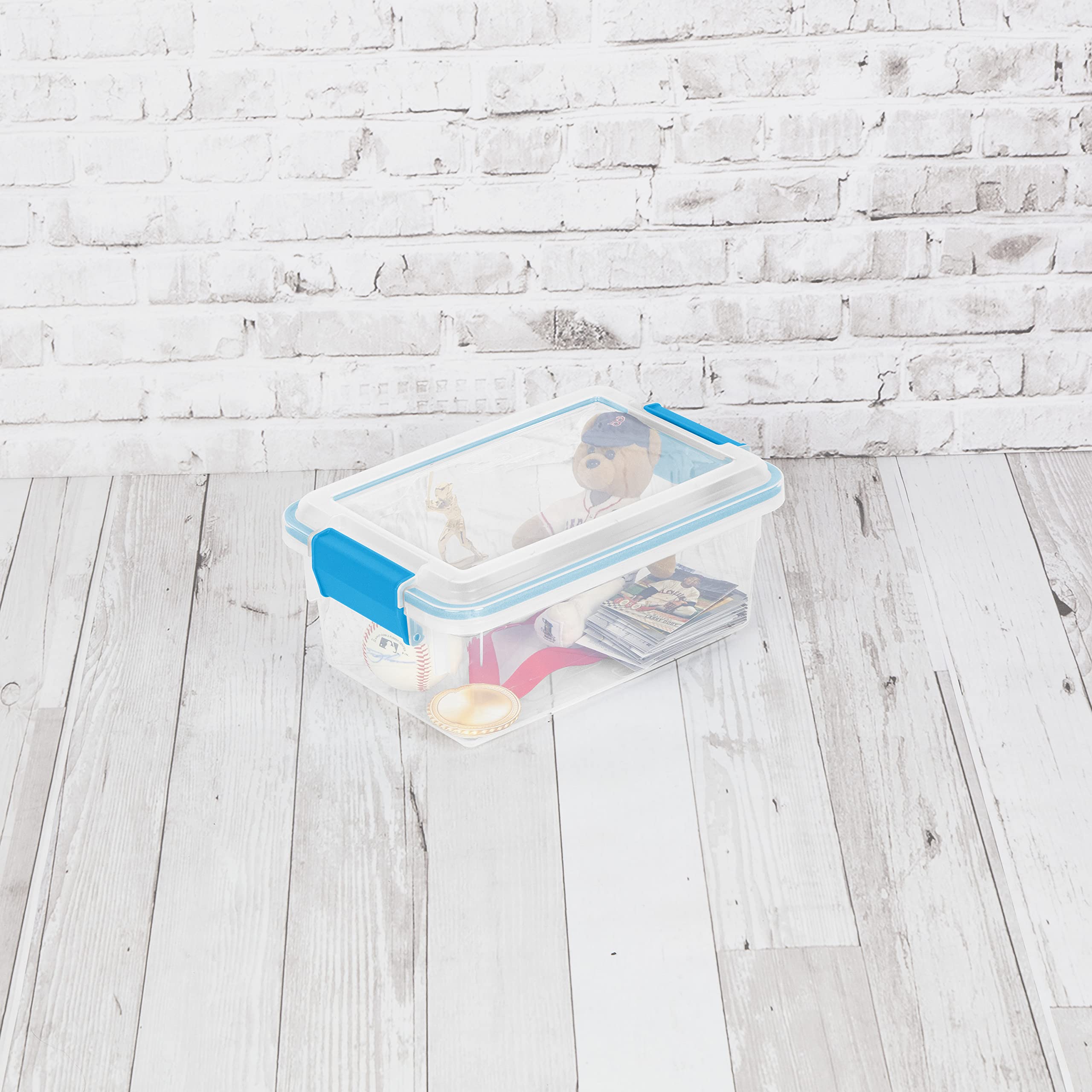 Sterilite 7.5 Qt Gasket Box, Stackable Storage Bin With Latching Lid And Tight Seal, Plastic Container To Organize Basement, Cle