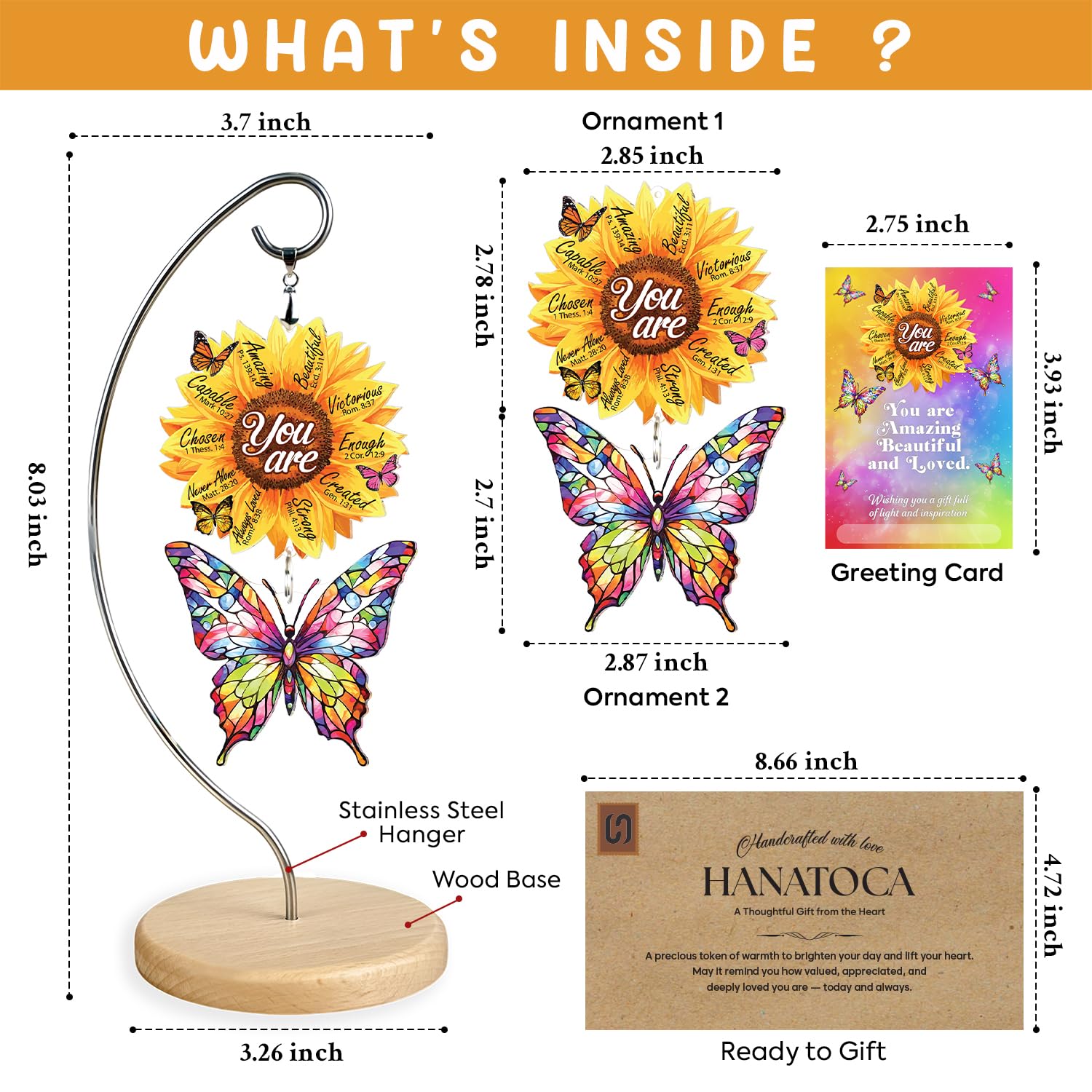 Christian Gifts for Women Birthday, Butterfly Inspirational Gift for Friends, Mom, Sister, Girl, Female Coworker, Christian, God