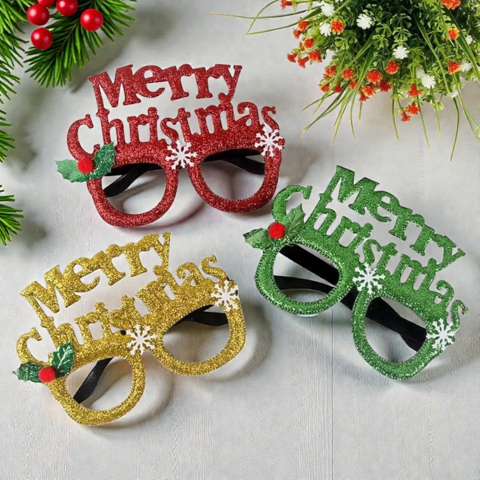 Frescorr (1 Pc) Christmas Eyeglasses/Goggles Christmas Party Supplies | Merry Christmas Party Props | Kids Party Favors & Gifts