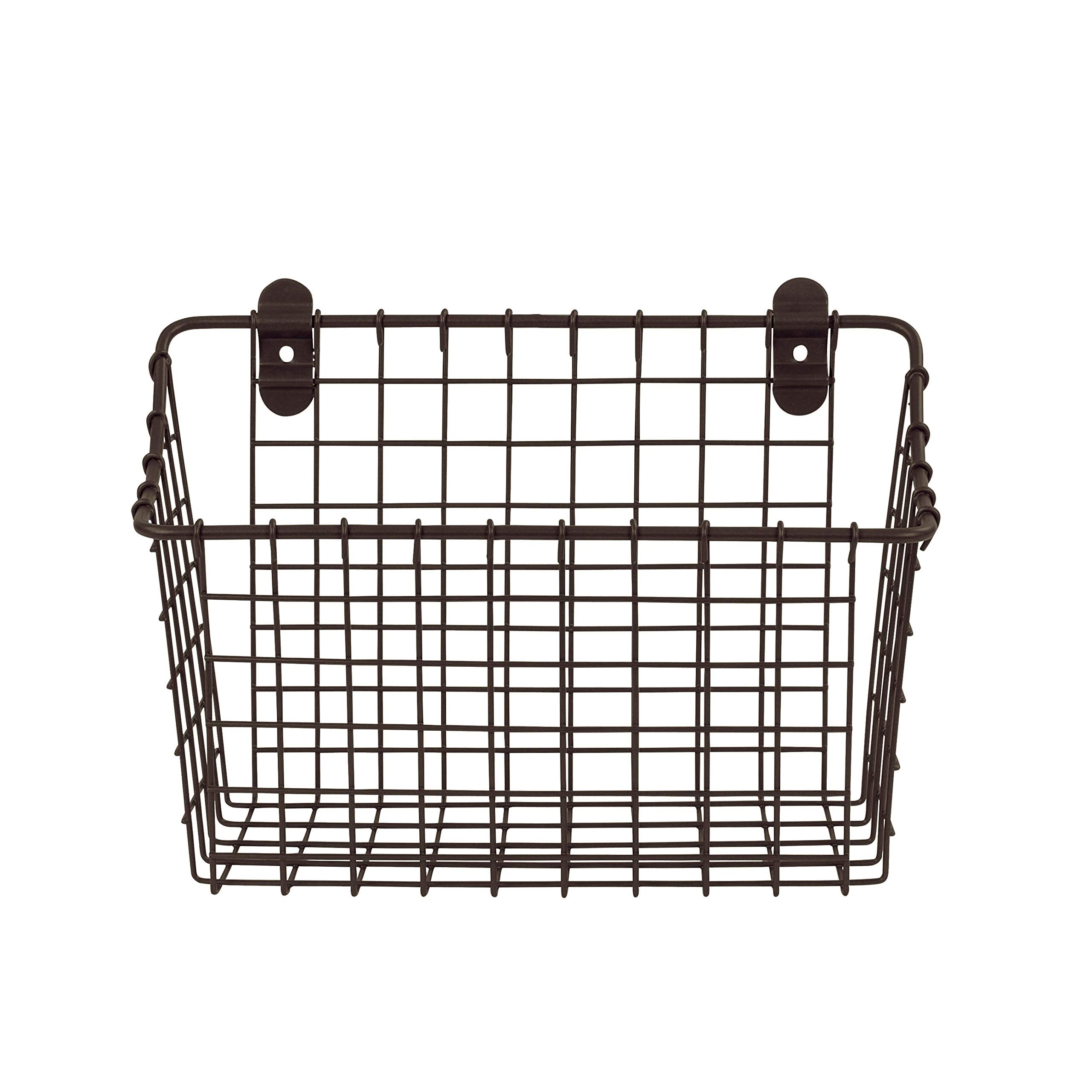 Spectrum Diversified Vintage Wall Mount Storage Basket, Large, Bronze
