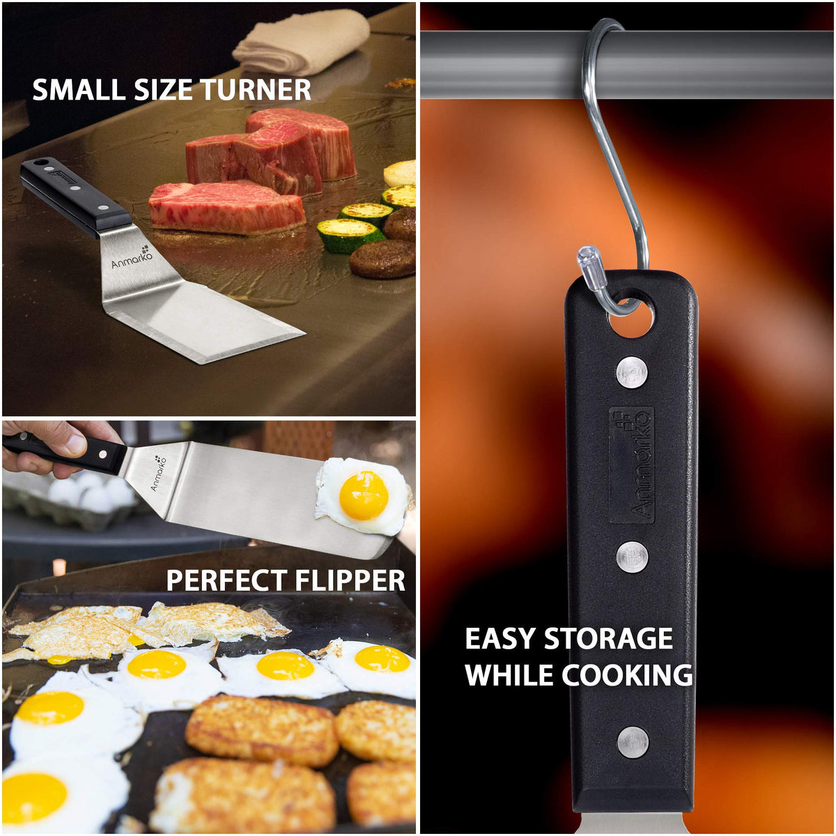 Menu Spatula Grill Spatula Set - Long Metal Spatula Spatula - Griddle Scraper and P ...
