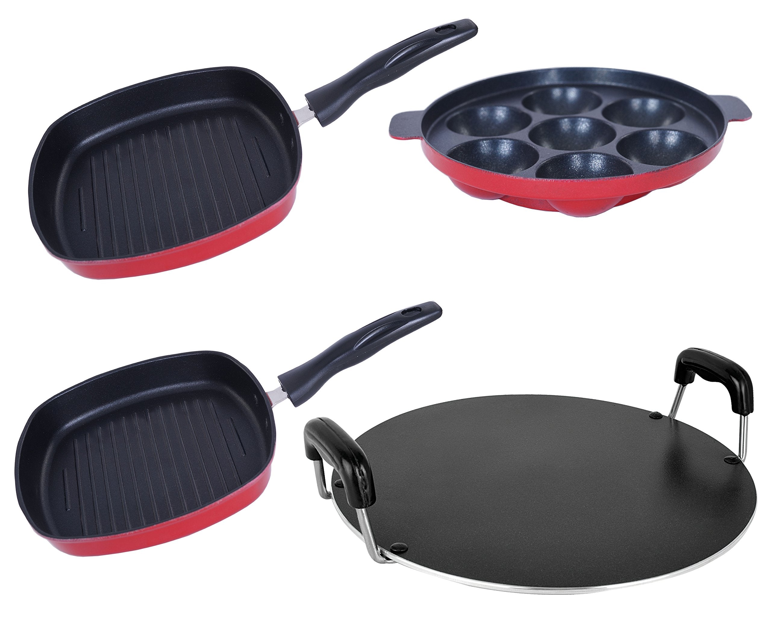 Nirlon NonToxic Chemical Free Aluminium NonStick Kitchenware Utensils Combo Item Set Offer, Ap7_Gp22.5_Gp24_Rt