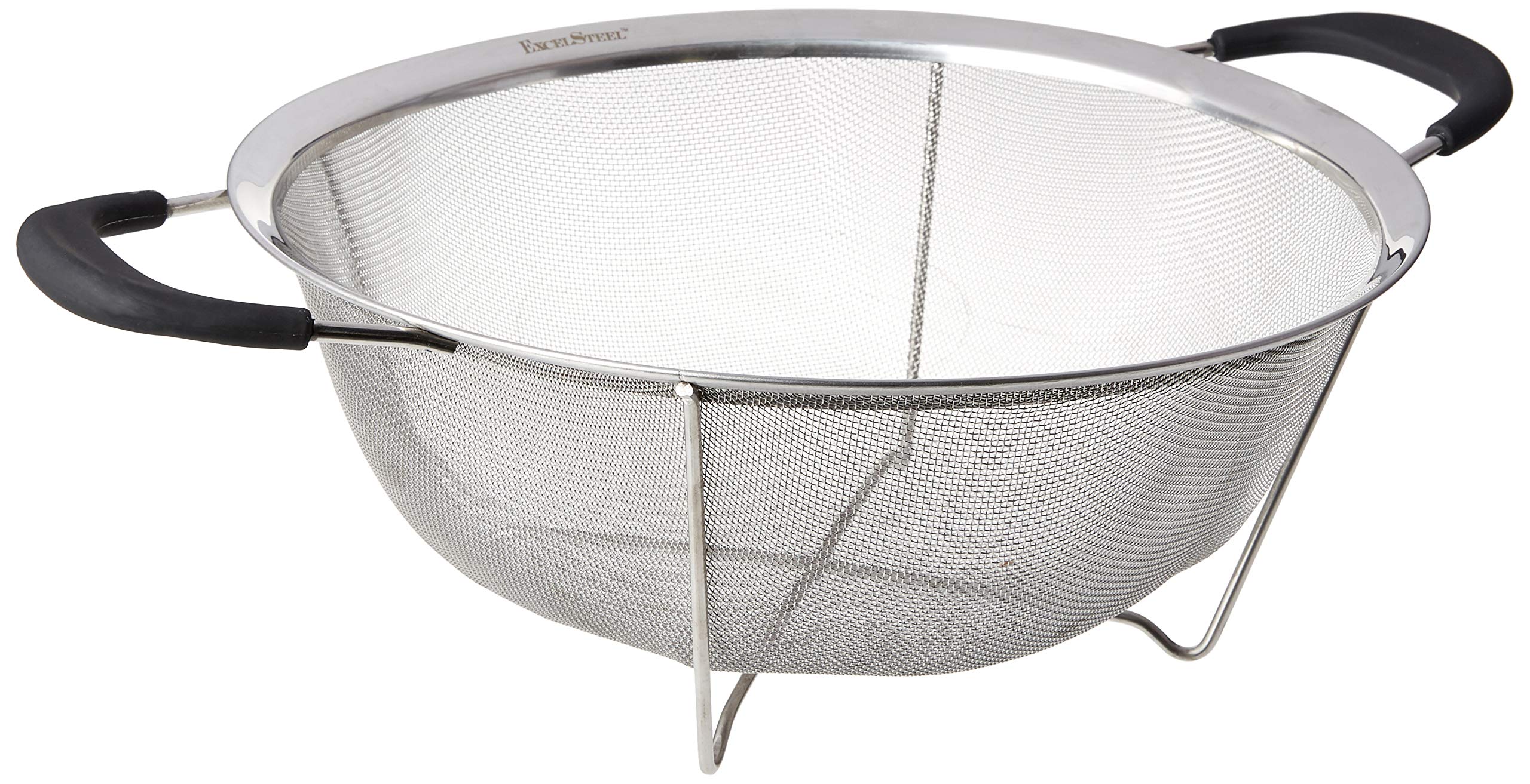 Excelsteel Heavy Gauge Mesh Colander With Santopreme Handles, 11-1/4-Inch