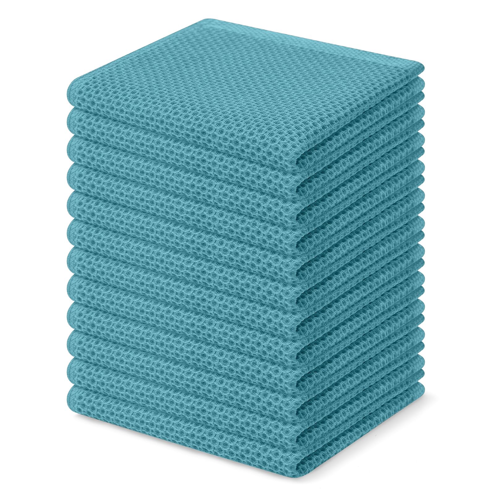 Homaxy 100% Cotton Waffle Weave Kitchen Dish Cloths, Ultra Soft Absorbent Quick Drying Dish Towels, 12 x 12 Inches, 12-Pack, Lak