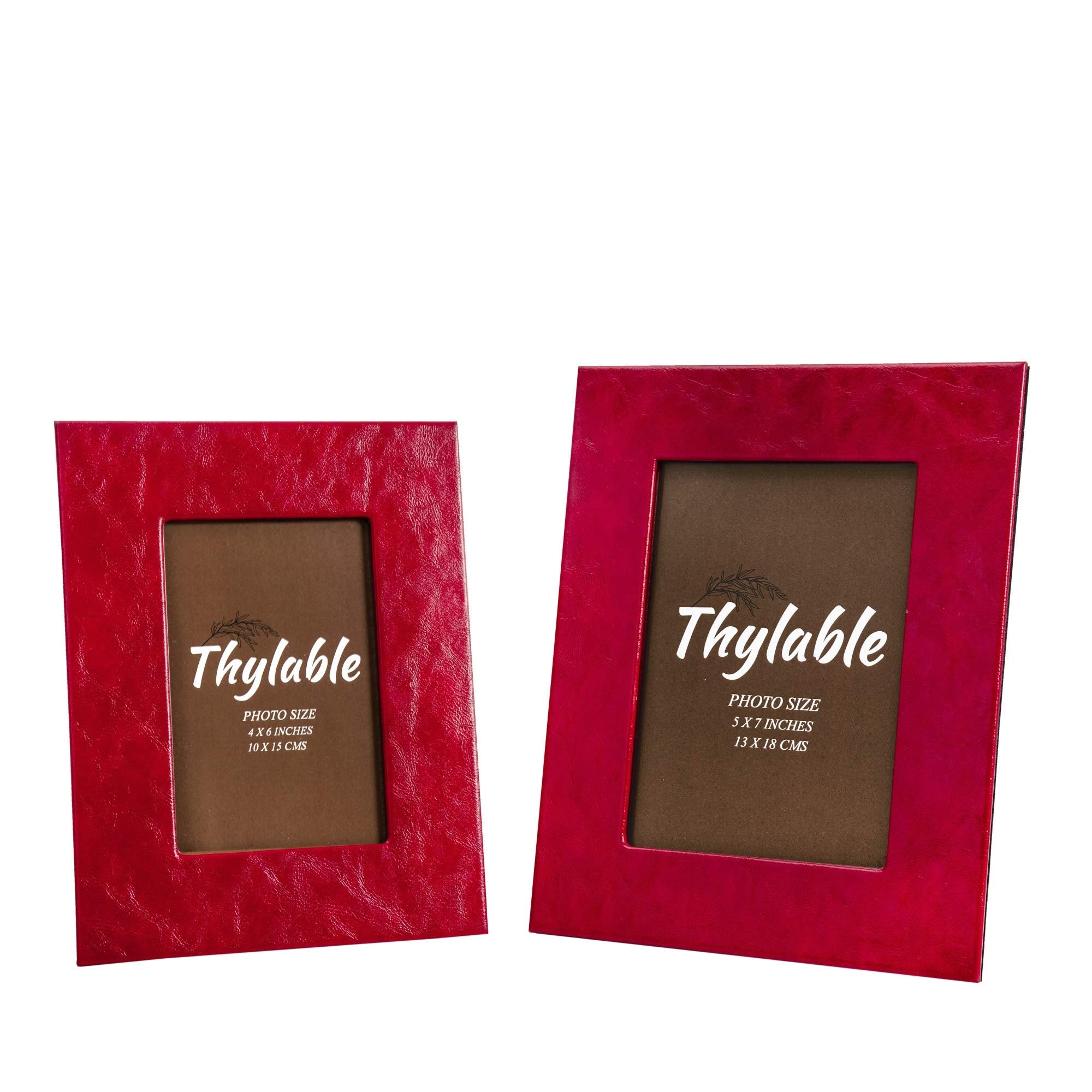 Thylable Vegan Leather Table Photo Frame For Home Dcor Pack Of 2, Frame Size 4 X 5 And 6X 7