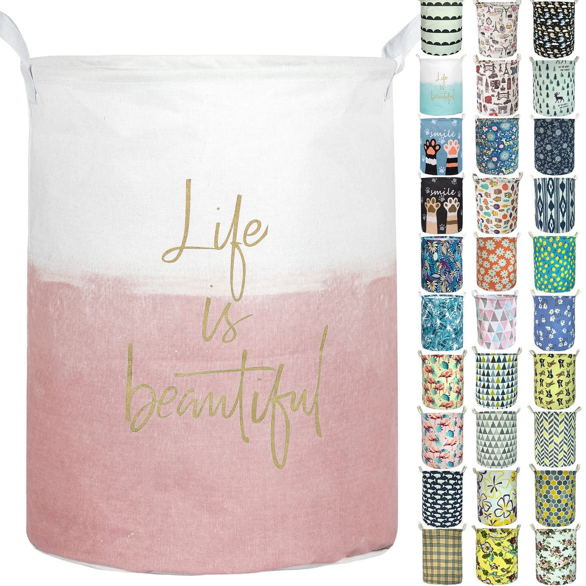 Aouker Merdes 19.7       Waterproof Foldable Laundry Hamper, Dirty Clothes Laundry Basket, Linen Bin Storage Organizer For Toy C