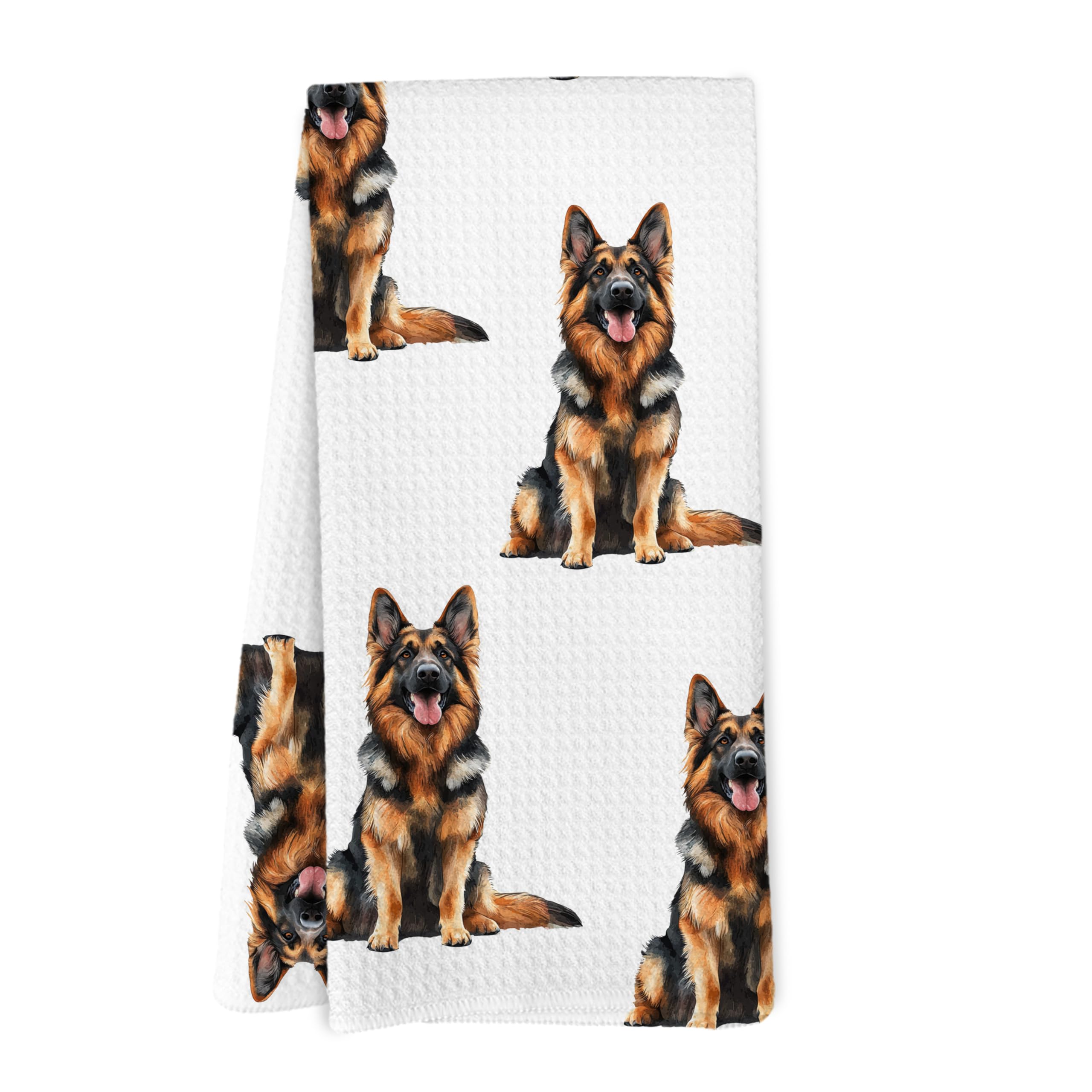 Yorhifa German Shepherd Dog Kitchen Dish Towels, German Shepherd Gifts for Women Hand Towels for Bathroom Kitchen Decor, Dog Lov