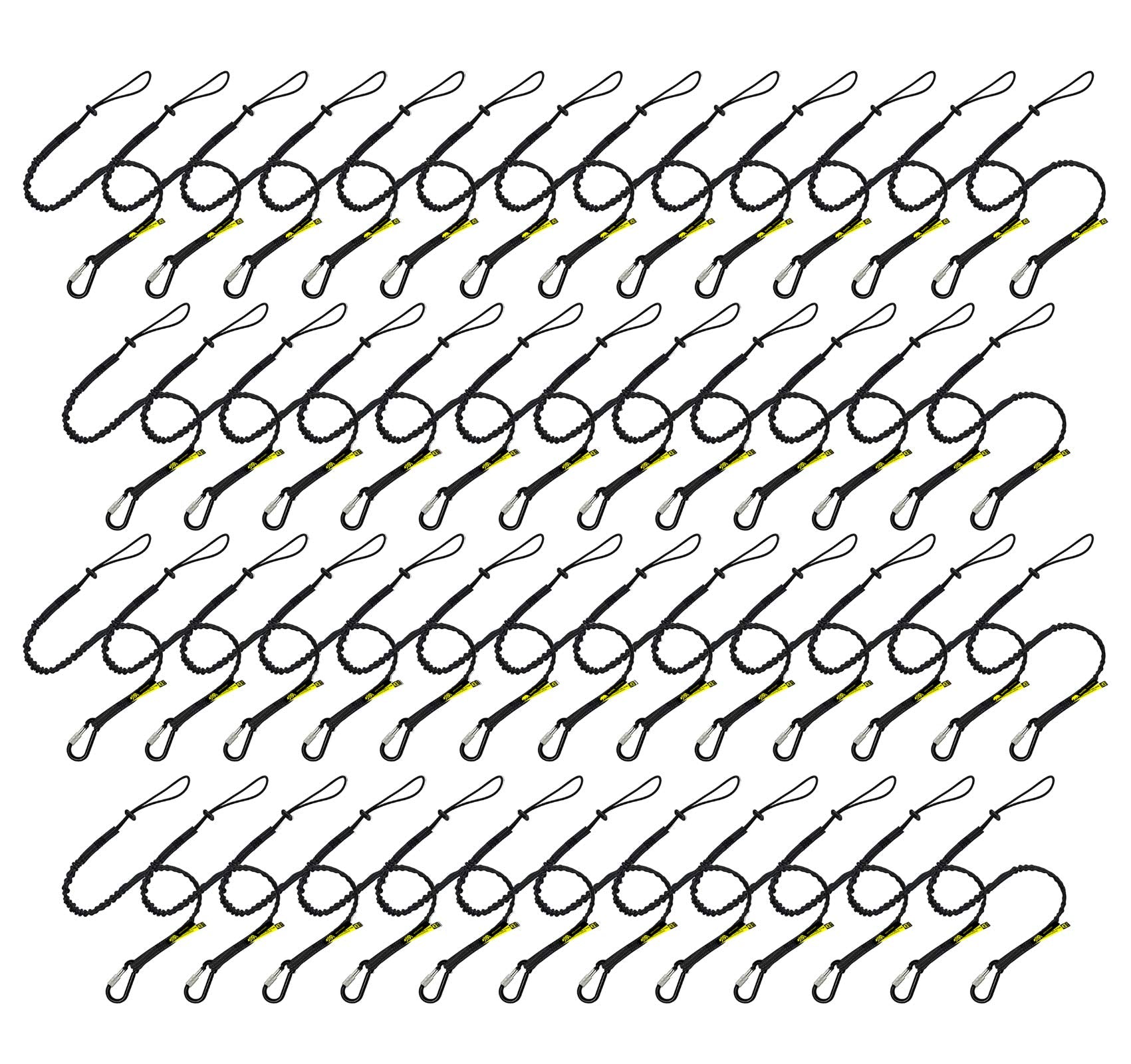 BearTOOLS Tool Lanyard with Single Carabiner and Adjustable Loop End, Standard Length, Maximum Weight Limit 8KG / 17.6lb, Aluminum Screw Lock Carabiner with Shock Cord Stopper, 09250S (50 Pack)-New Condition