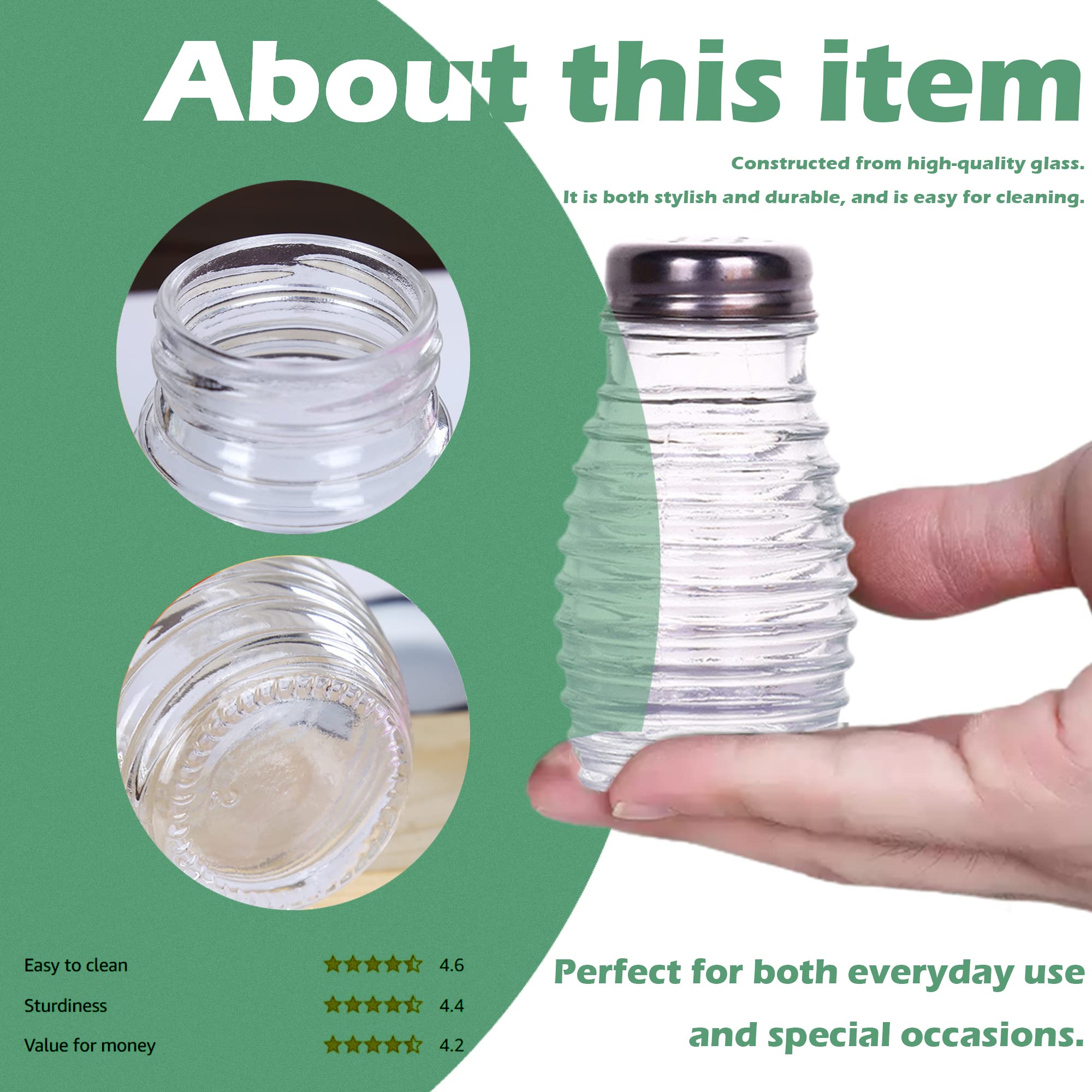 1St Choice Salt And Pepper Shakers With Stainless Tops Set Of 2 (Striped Oval Shakers)