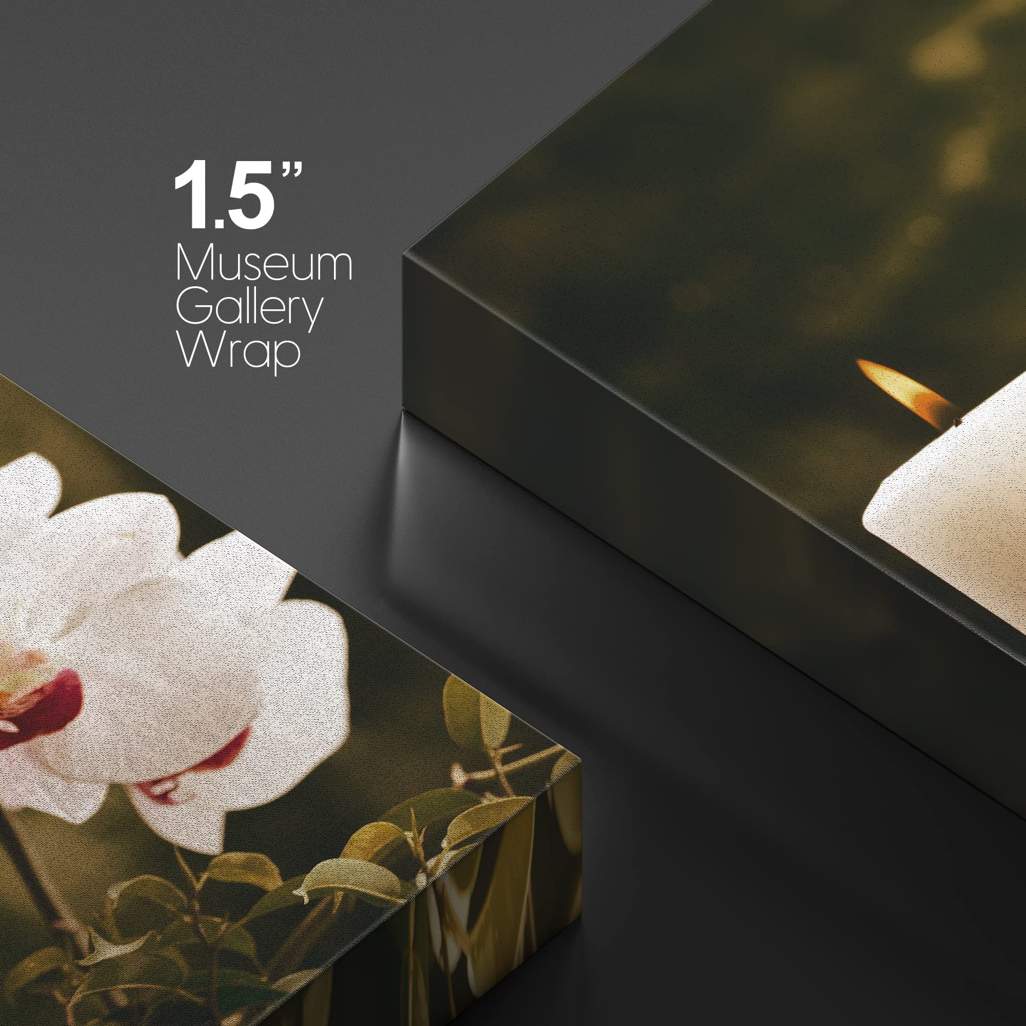 Wall26 Canvas Print Wall Art Retro Orchid Flower Massage Stone Meditation Candles Nature Wilderness Photography Realism Rustic L