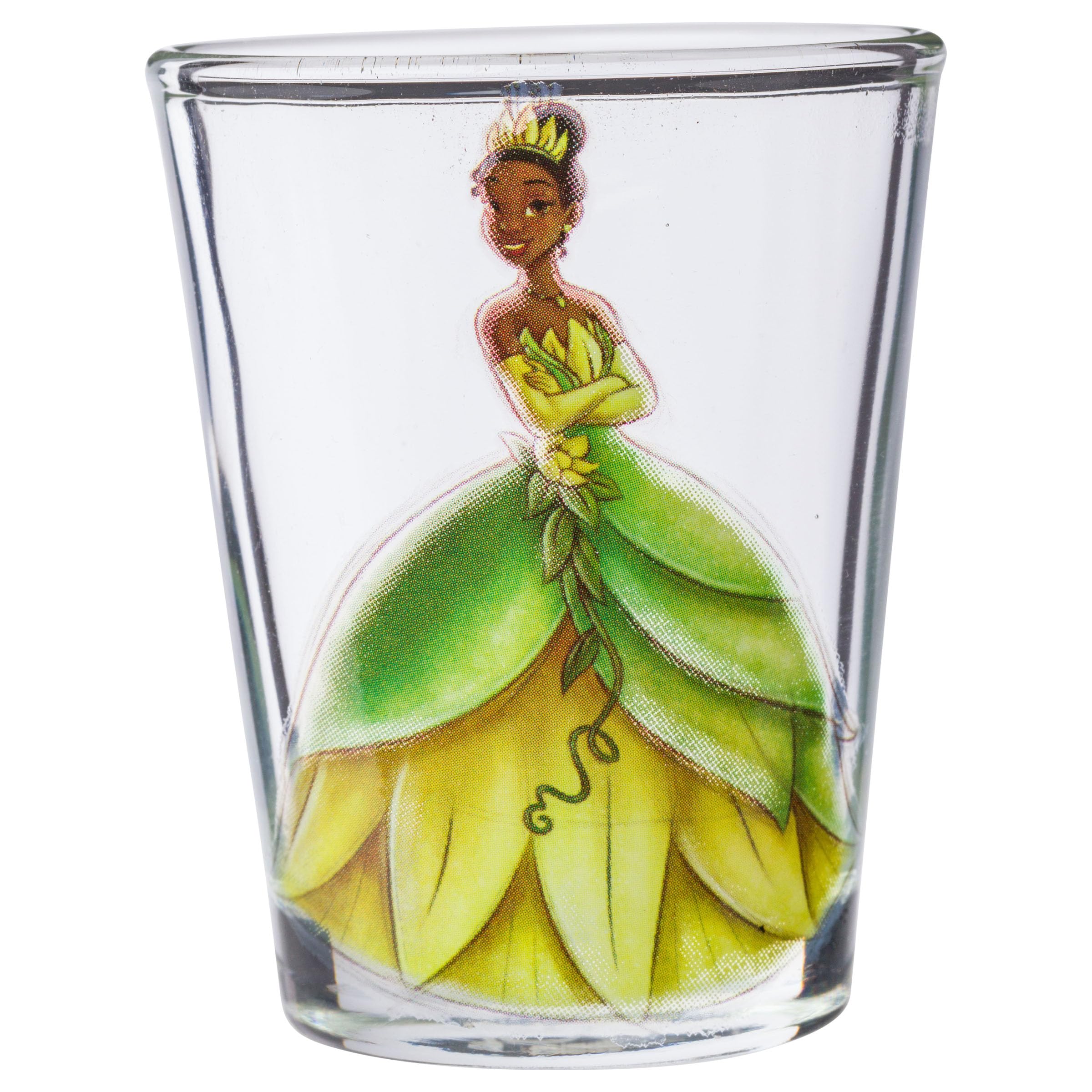 Silver Buffalo Disney Princess Featuring Snow White, Cinderella, Jasmine, And Tiana 4 Pack Mini Glasses, 1.5 Ounces