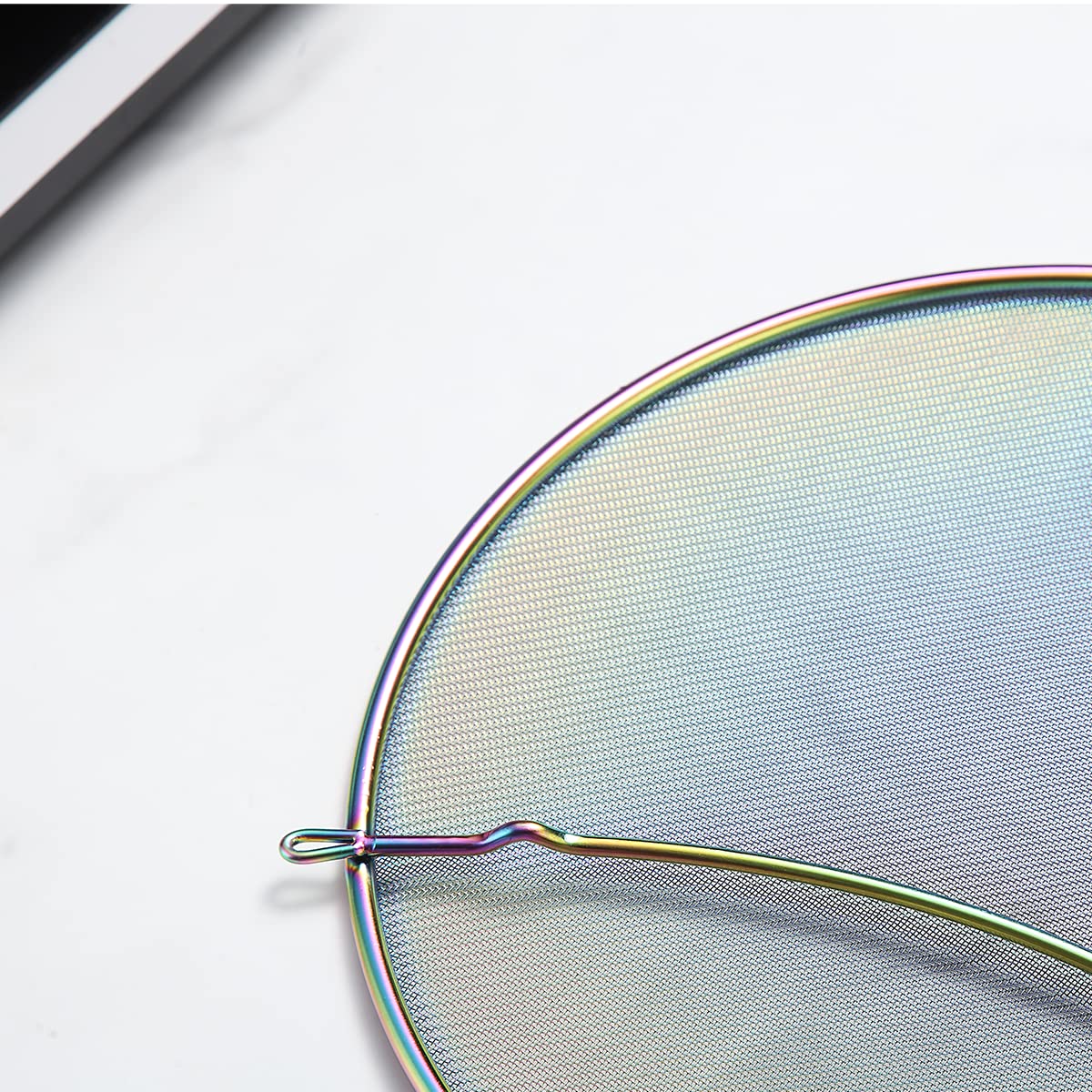 Evanda 12'' Rainbow Splatter Screen For Cooking, Stainless Steel Fine Mesh For Frying Pan, Grease Guard For Pan To Stop Hot Oil