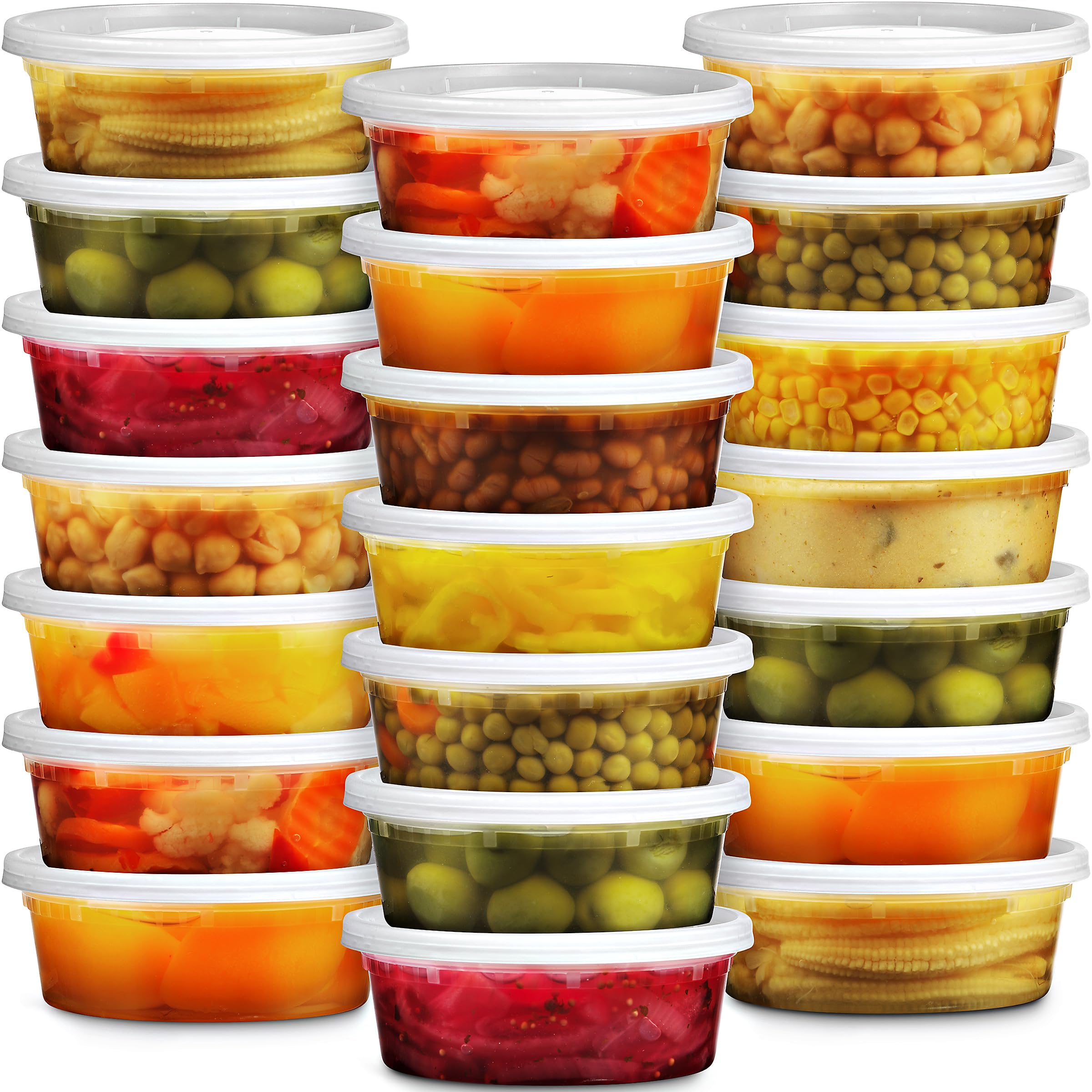 Joyserve Deli Food Containers With Lids - 8 Oz 60 Sets- Ideal For Food, Snacks, Takeout, Meal Prep - 1 Cup Small Durable Clear C
