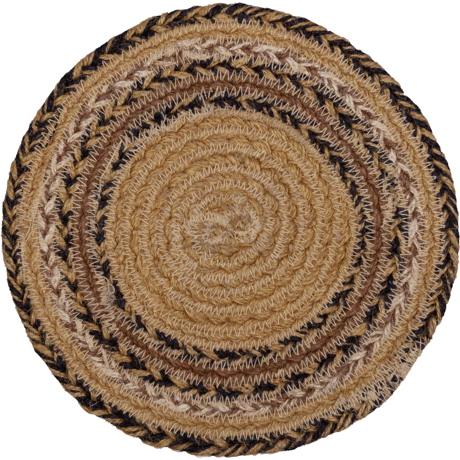 Vhc Brands Kettle Grove Jute Stencil Star 8 Inch Trivet Primitive Country Patchwork Kitchen Tabletop Design, Tan