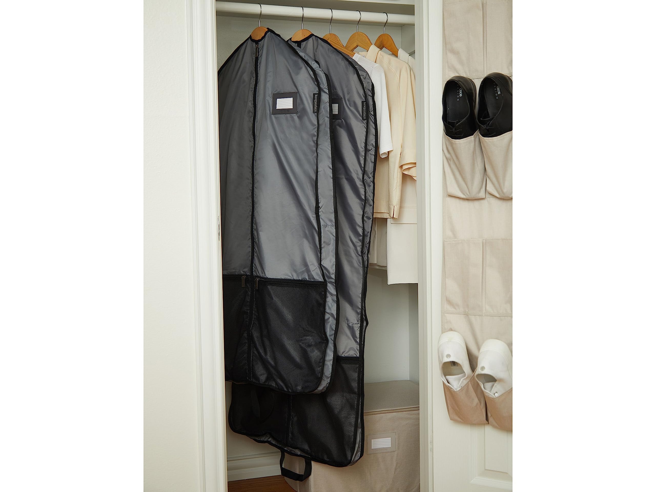 Covermates Keepsakes Deluxe Garment Bag Set - Premium Polyester - Full Length Zipper - Id Window - Carrying Handles - Stowaway P