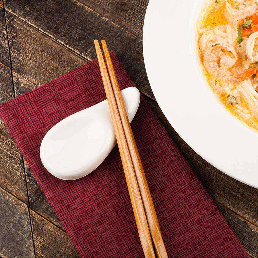 Restaurantware Voga 3.5 X 1.9 Inch Chopstick Rests 10 Curved Chopstick Holders - Rest Asian Soup Spoons Or Chopsticks For Dinner