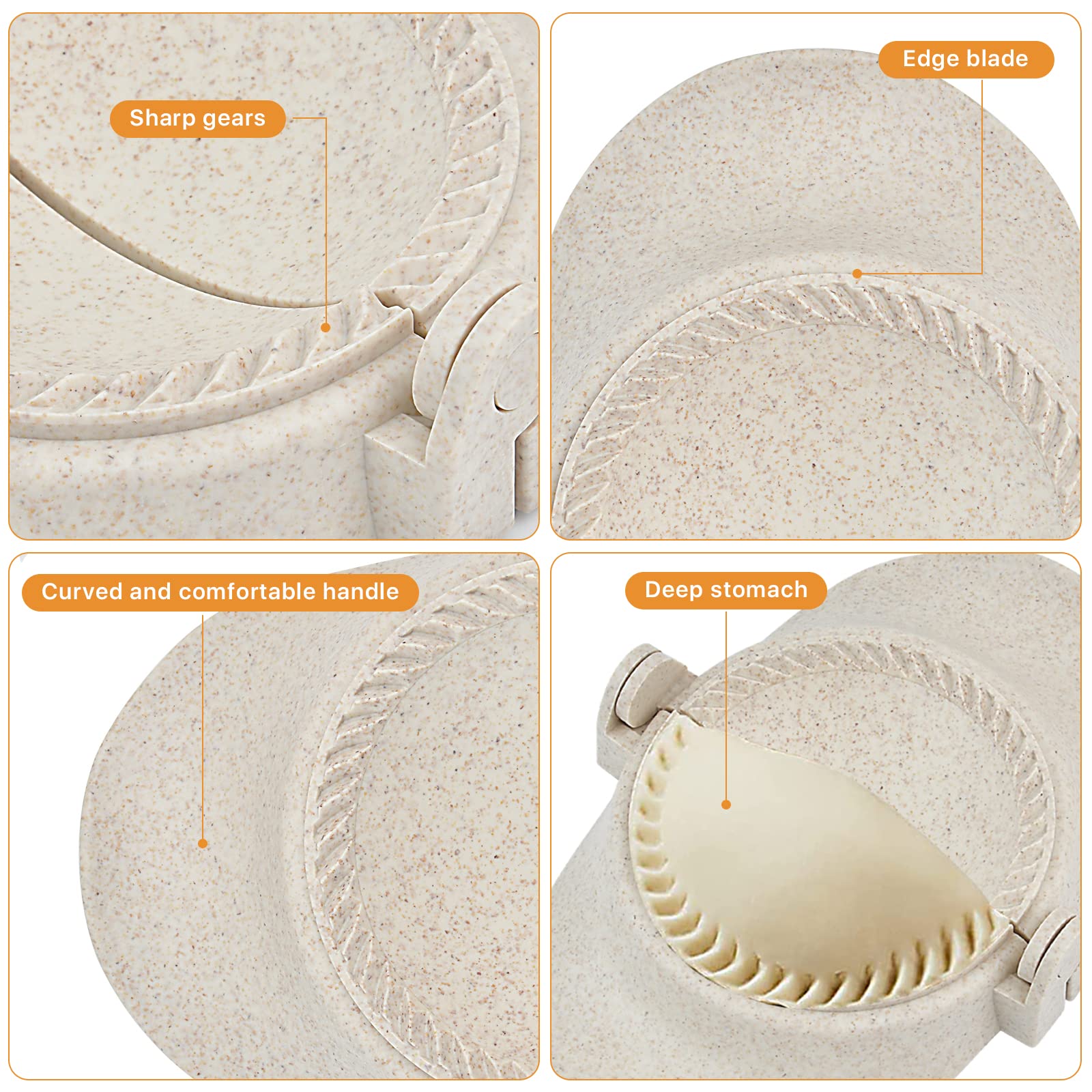 Worldity 7 Pieces Empanada Maker Press, 3 Size Dumpling Maker Press With Dough Cutter And Stuffing Spoon, Dumpling Mold For Chin