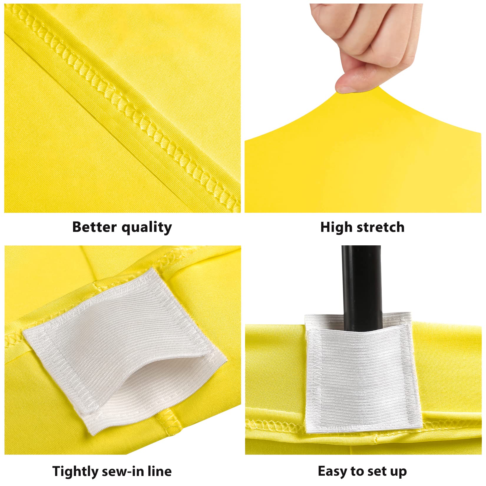 Bddc Table Covers For 6 Foot Tables 2 Pack, Spandex Table Covers 6Ft, Yellow Table Cloths Rectangle 6Ft For Events, Wedding, Ban