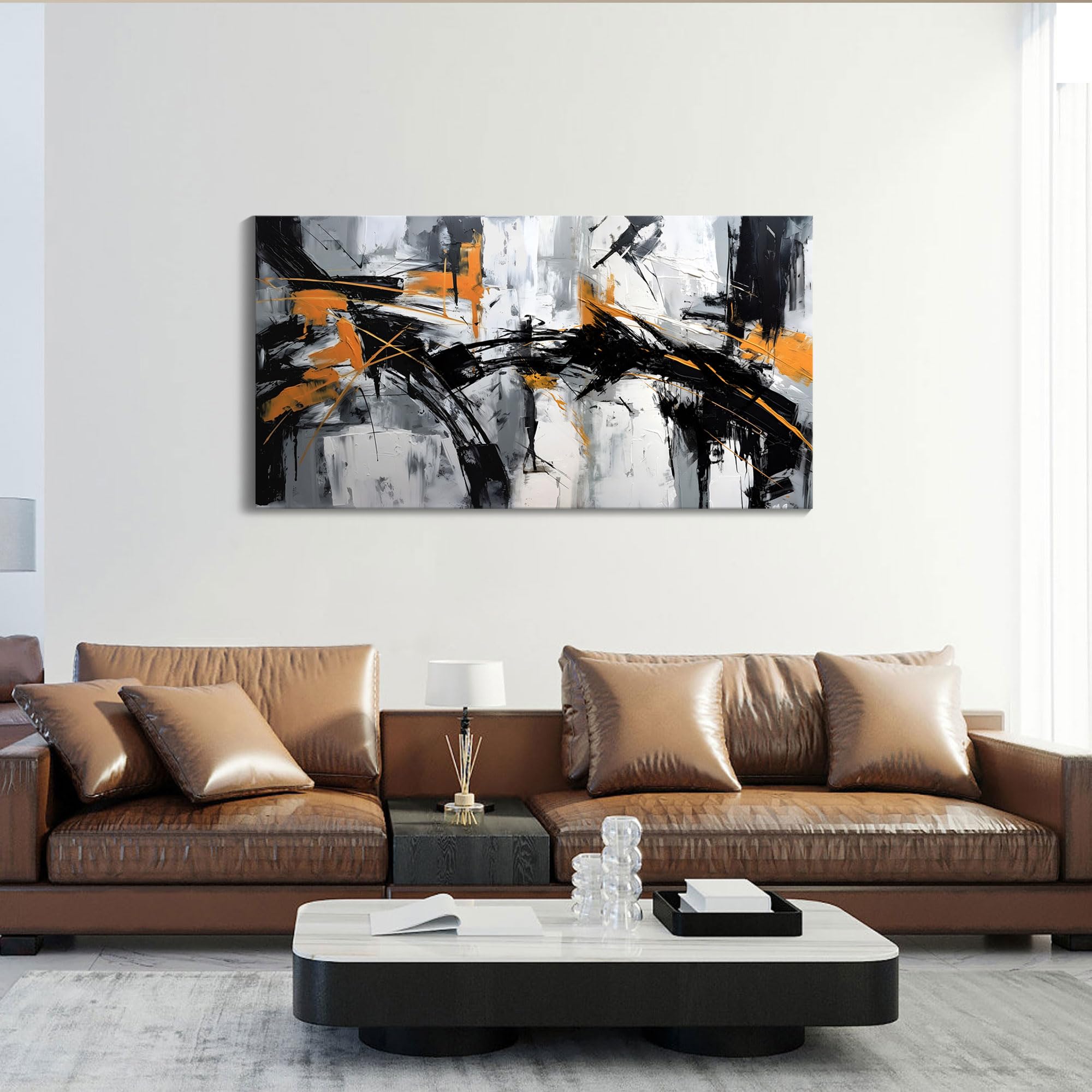 Abstract Canvas Wall Art Elegant And Modern Wall Art For Living Room - Canvas Wall Decor For Office And Home - Large Framed Artw