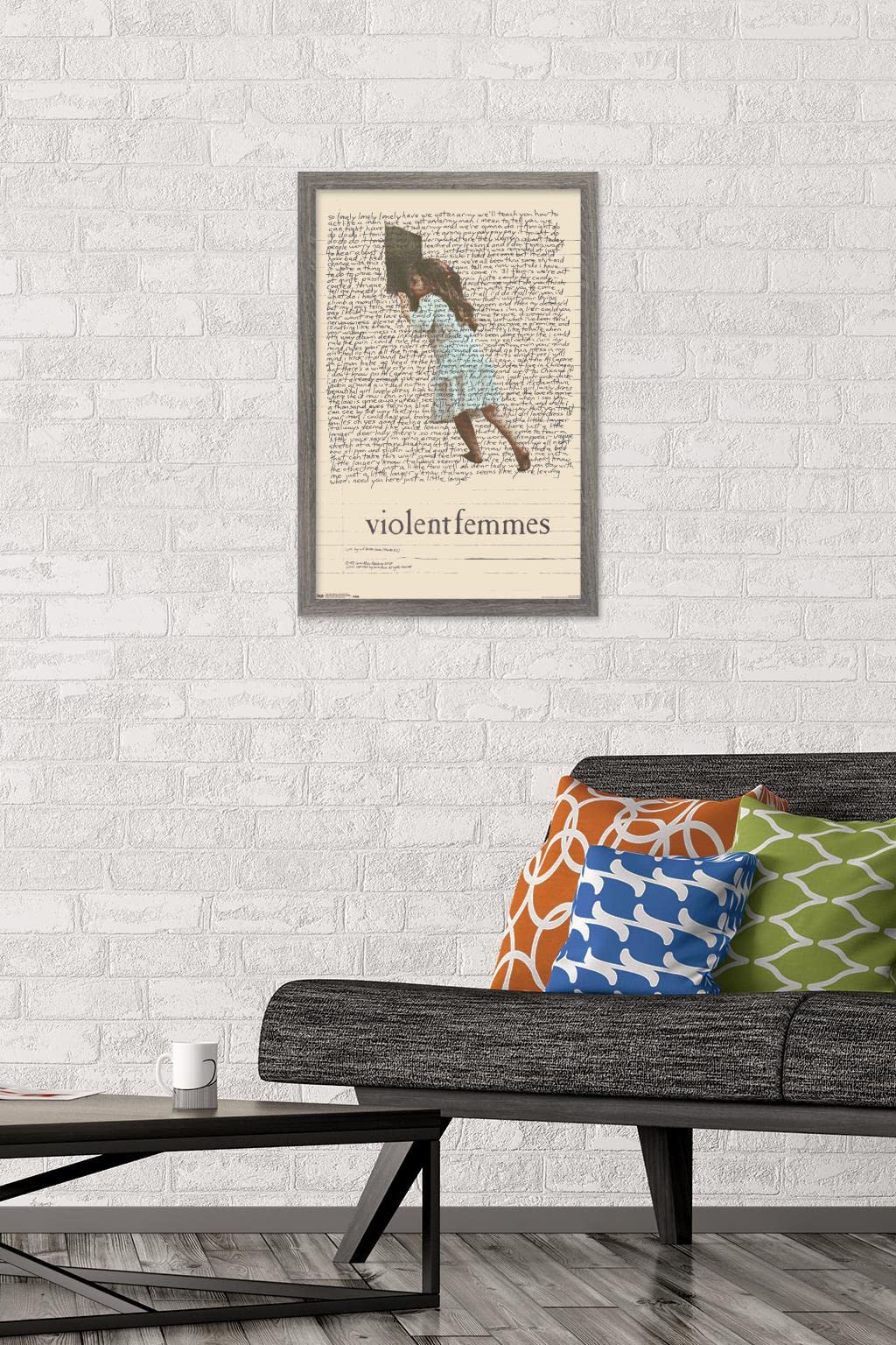 Trends International Violent Femmes - Lyric Girl Tea Towel Wall Poster, 14.725'' X 22.375'', Barnwood Framed Version
