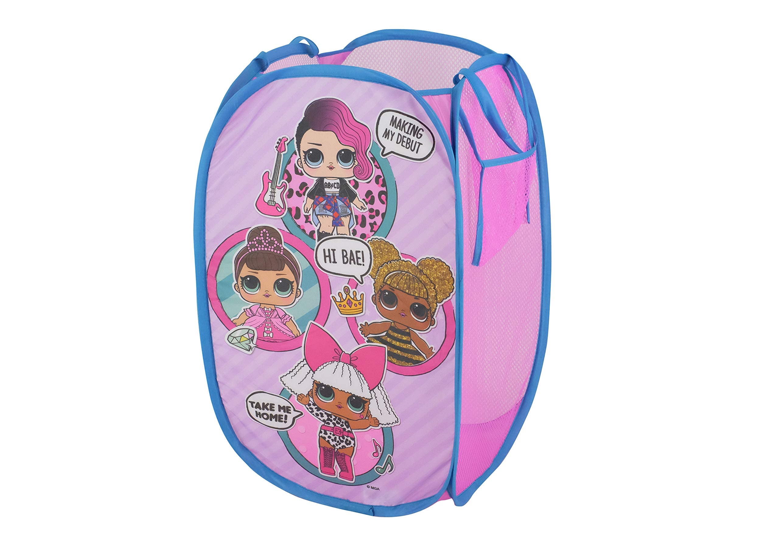 Idea Nuova Lol Surprise Pop Up Hamper, Pink With Durable Carry Handles, 21'' H X 13.5'' W X 13.5'' L