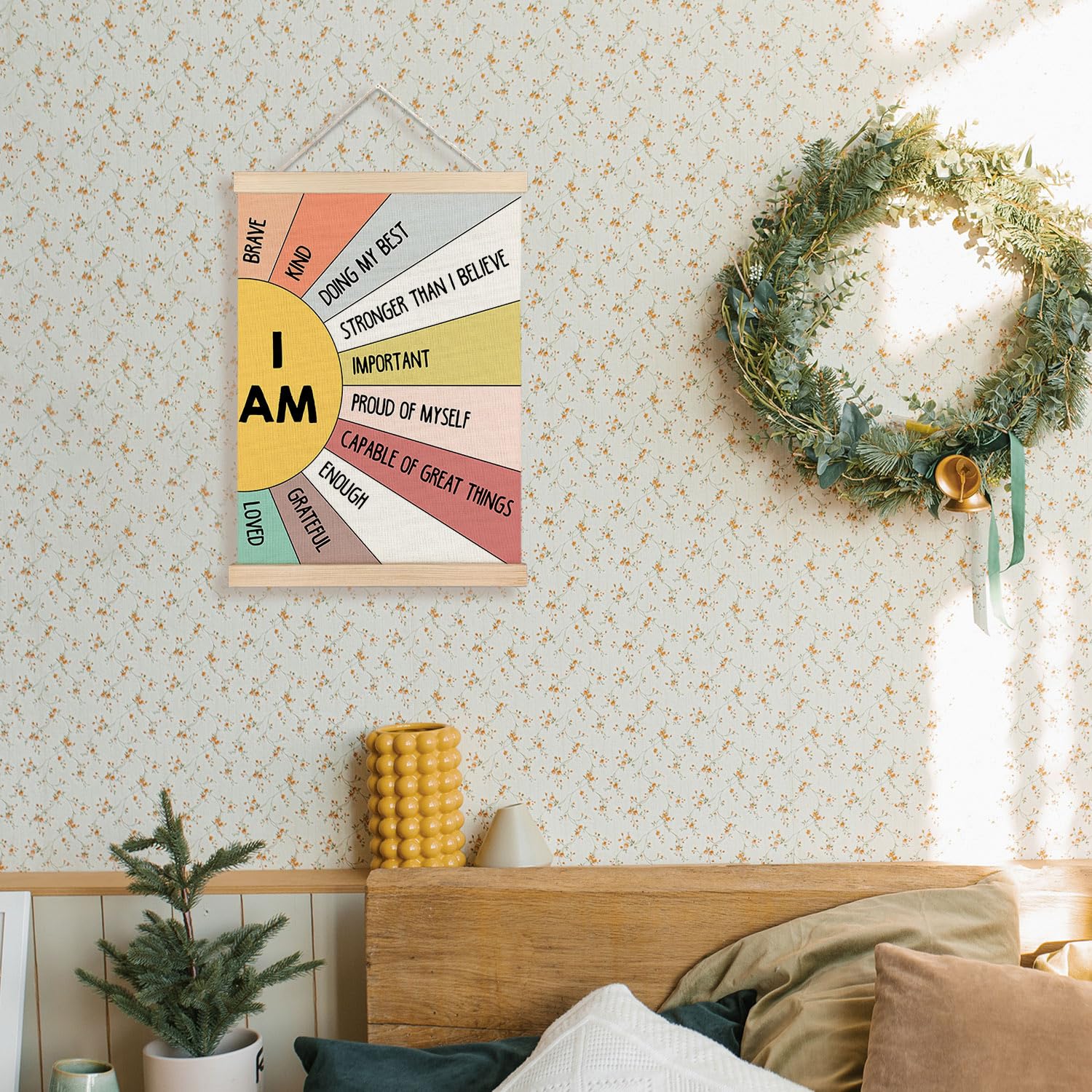 Supwhd Affirmation Wall Decor For Kids Boys Girls, I Am Kind I Am Brave Positive Affirmations Wall Decor, Affirmation Wall Art F